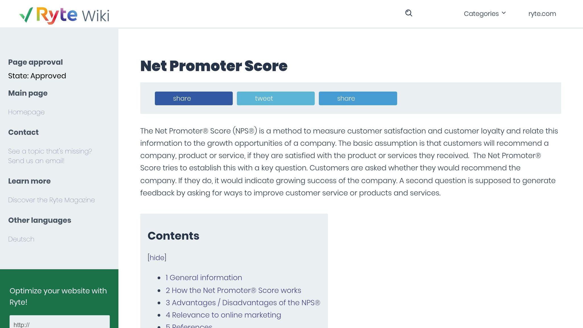 Net Promoter Score