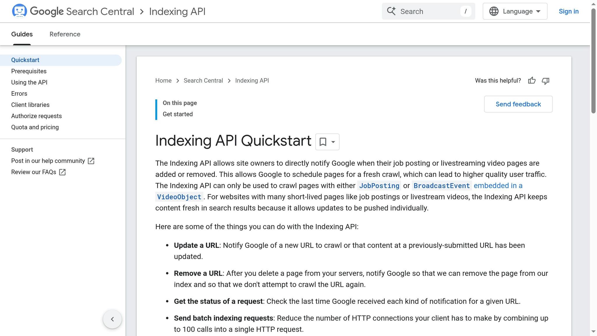 Google Indexing API