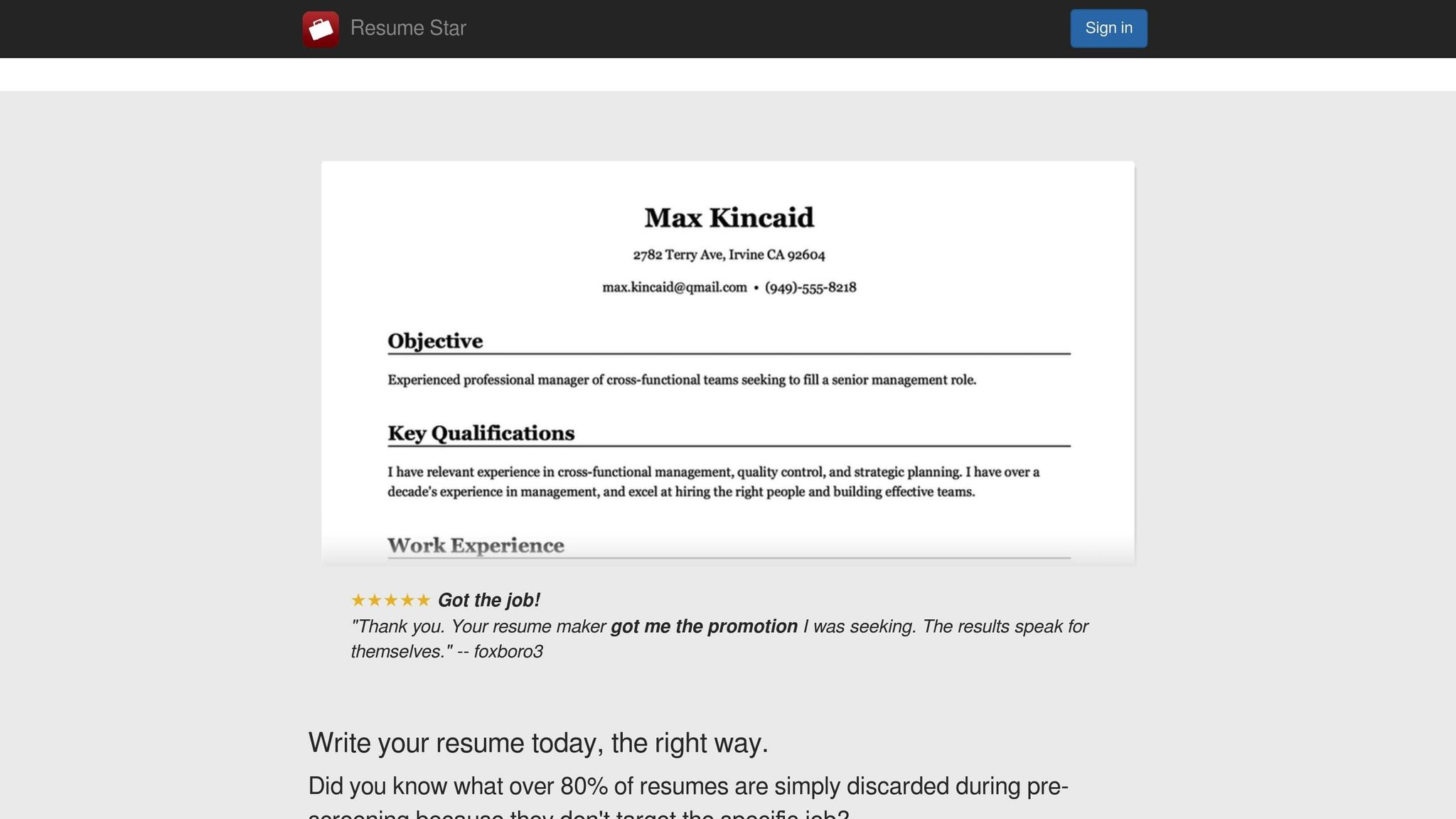 Resume Star