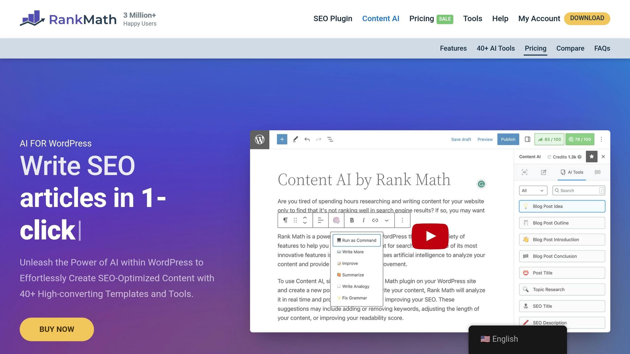 Rank Math Content AI