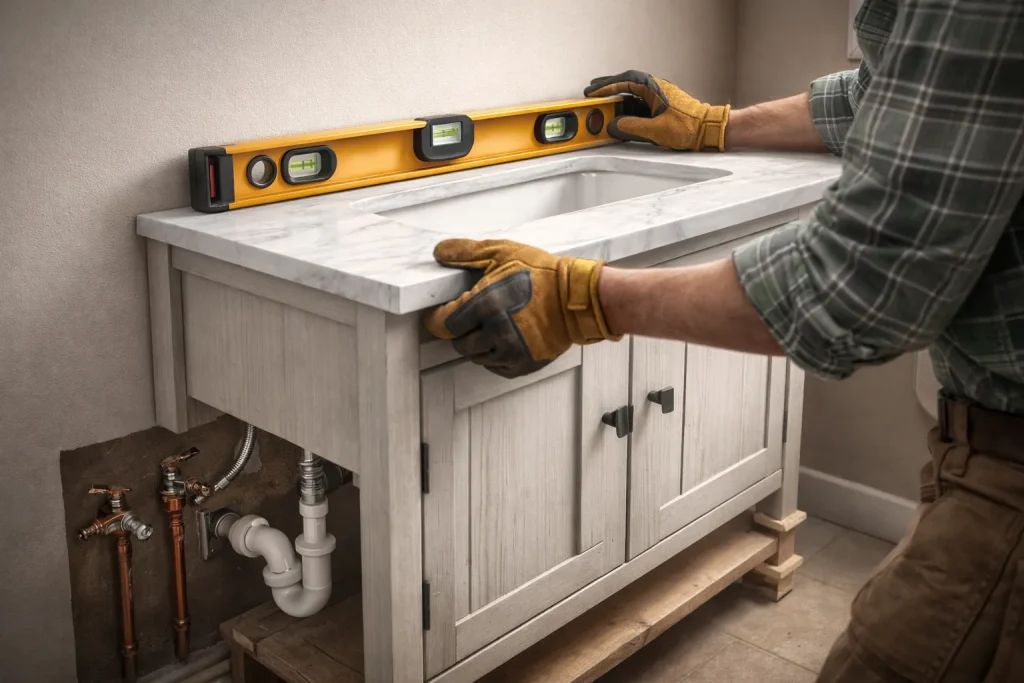 Farmhouse Bathroom Vanity Cost and Installation Guide 7 339e0e87b134c40b3c1a9086a6c395ff