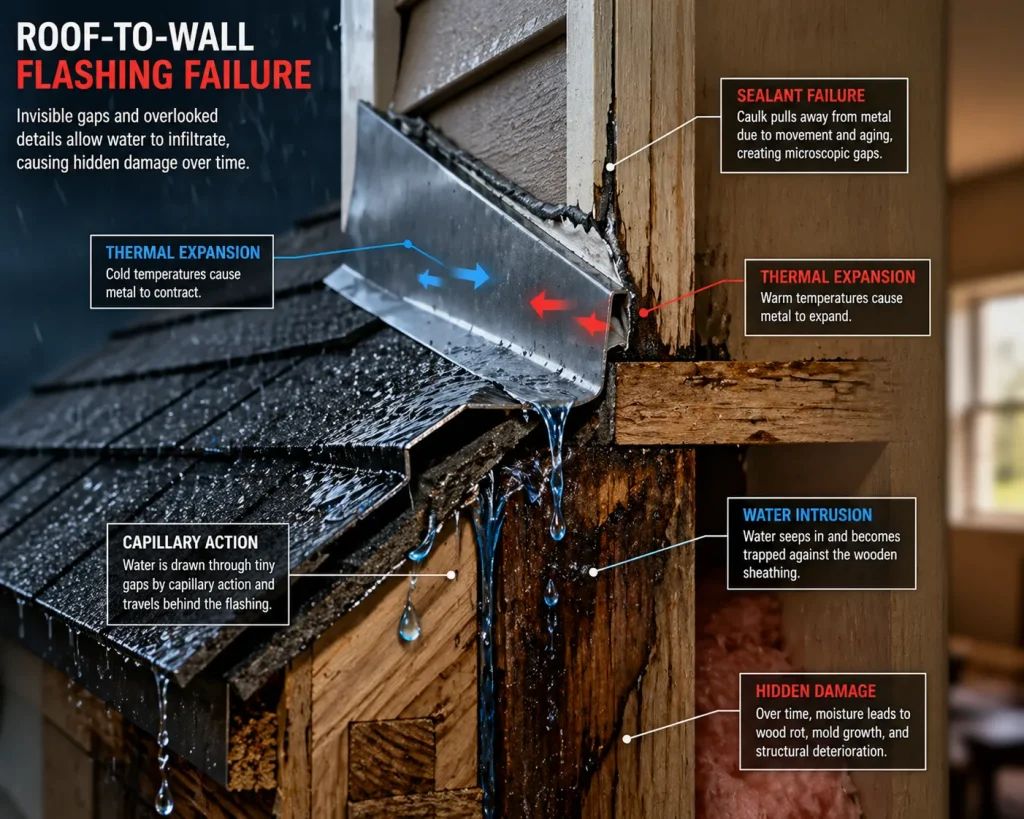 Signs Your Roof to Wall Flashing Needs Repair or Replacement 3 35133a9527740bfe442c5f4563c5847f