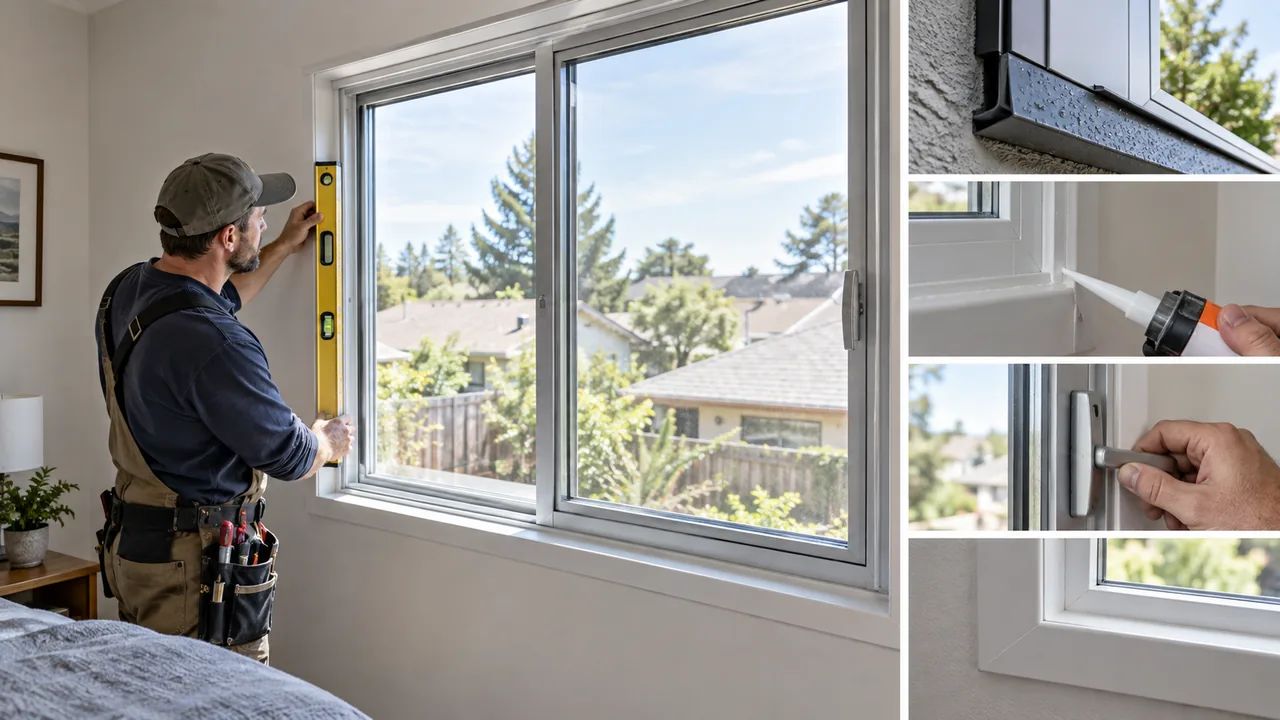 Cheap aluminium windows installation checked for flashing and sealing