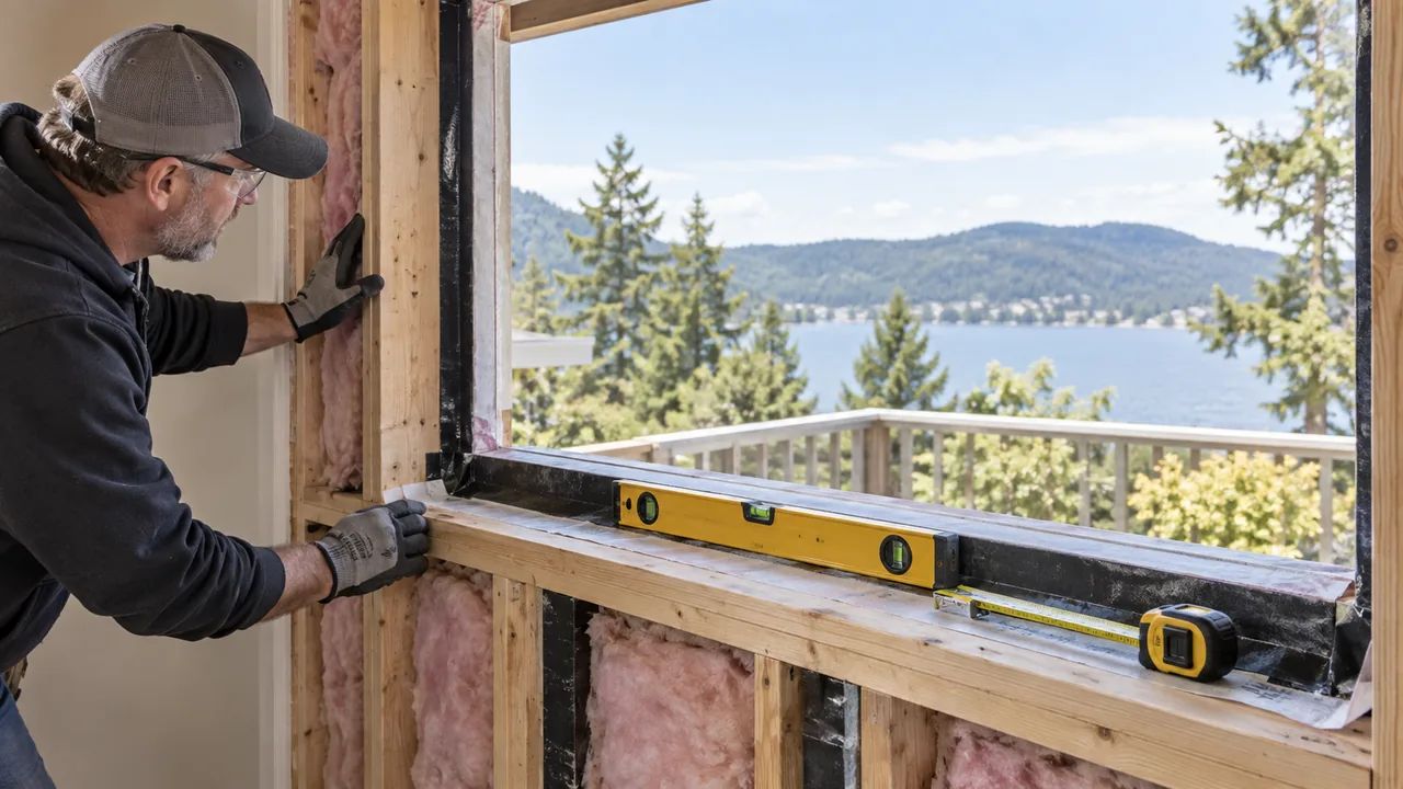 Picture window replacement cost inspection of framing, insulation, and flashing