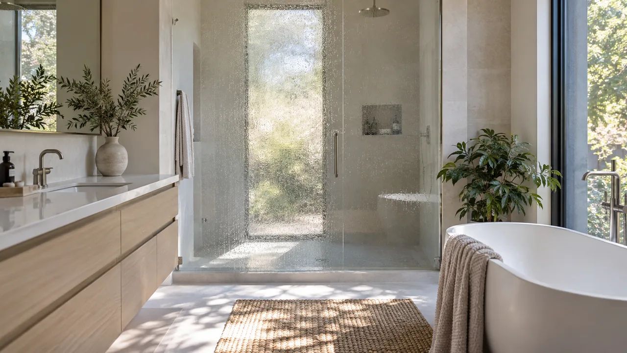 Rain Glass Shower Door: Privacy, Best Style, and Cost Tips 3 Rain glass shower door providing privacy while passing natural light