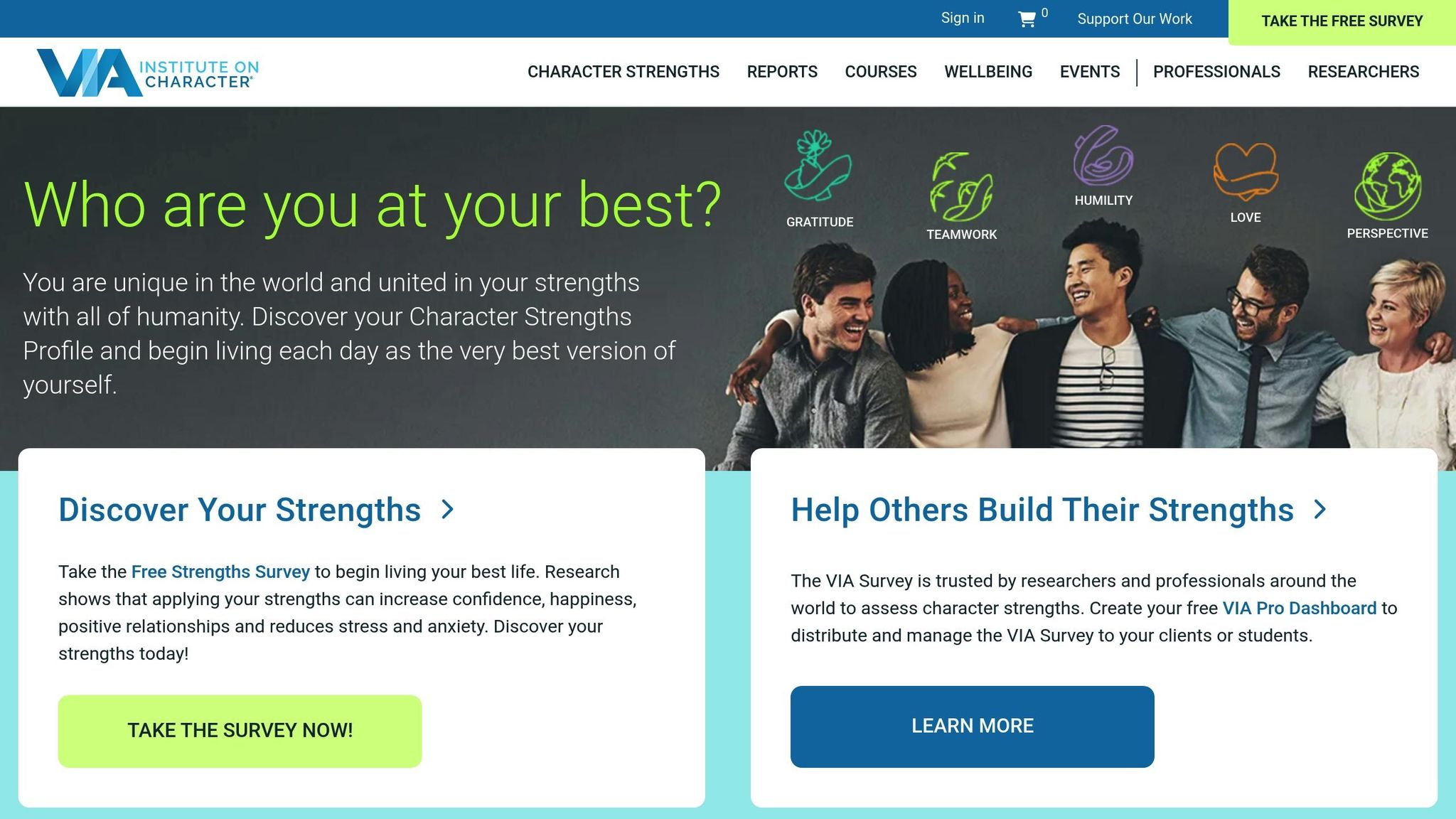 VIA Character Strengths Test