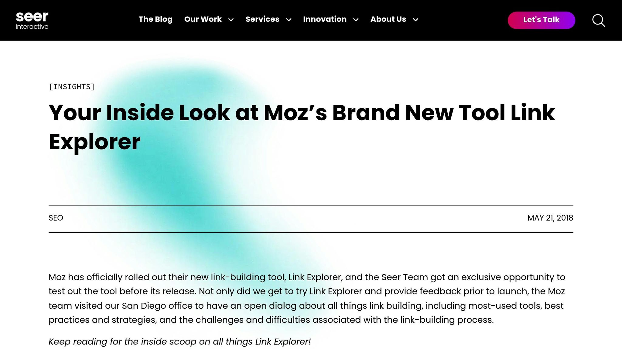 Moz Link Explorer