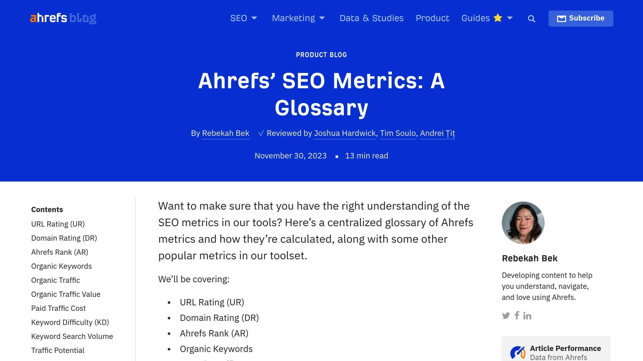 Ahrefs Rank