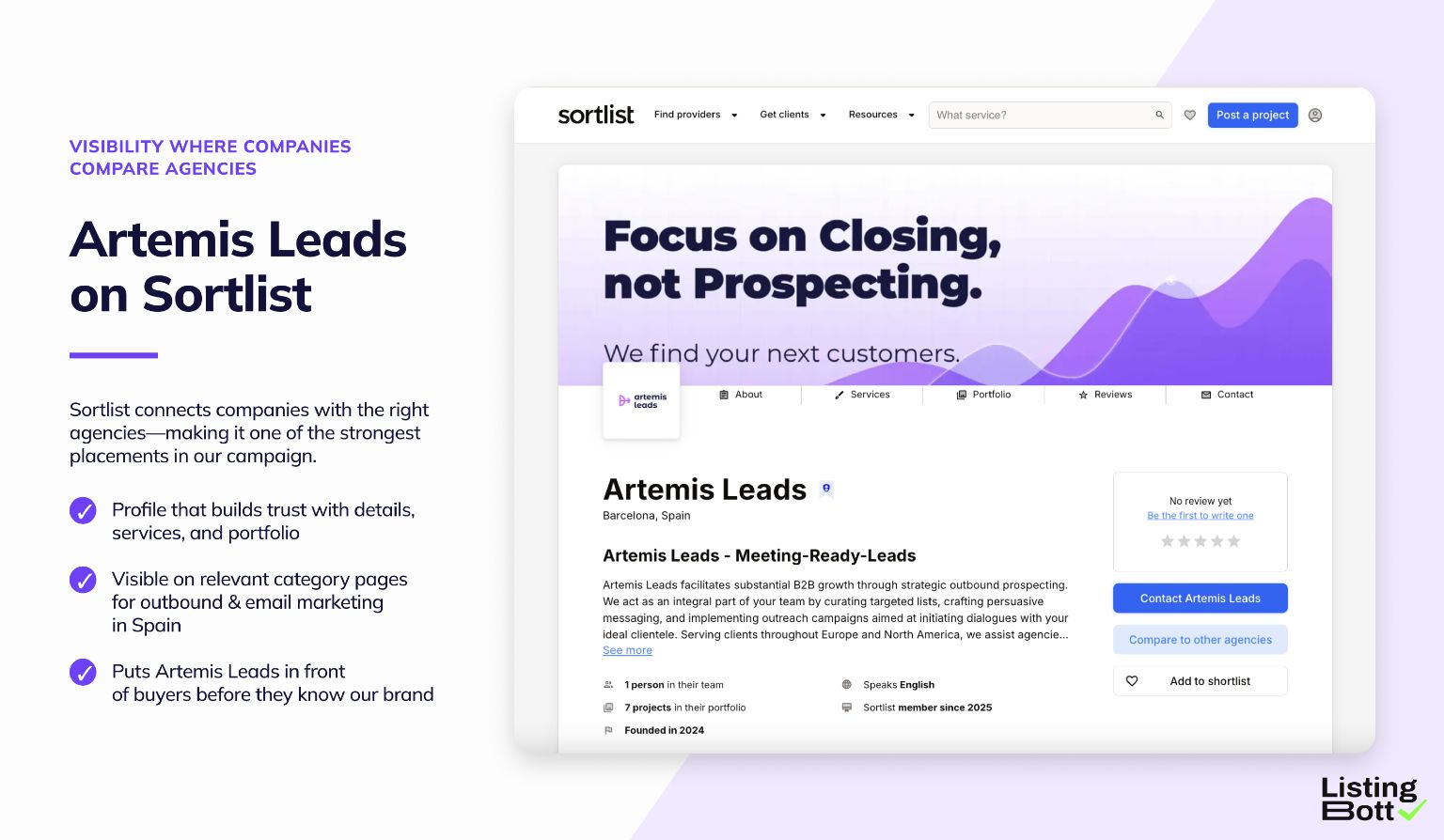 Artemis Leads on Sortlist 