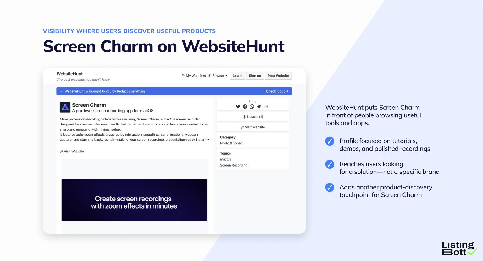 Screen Charm on WebsiteHunt