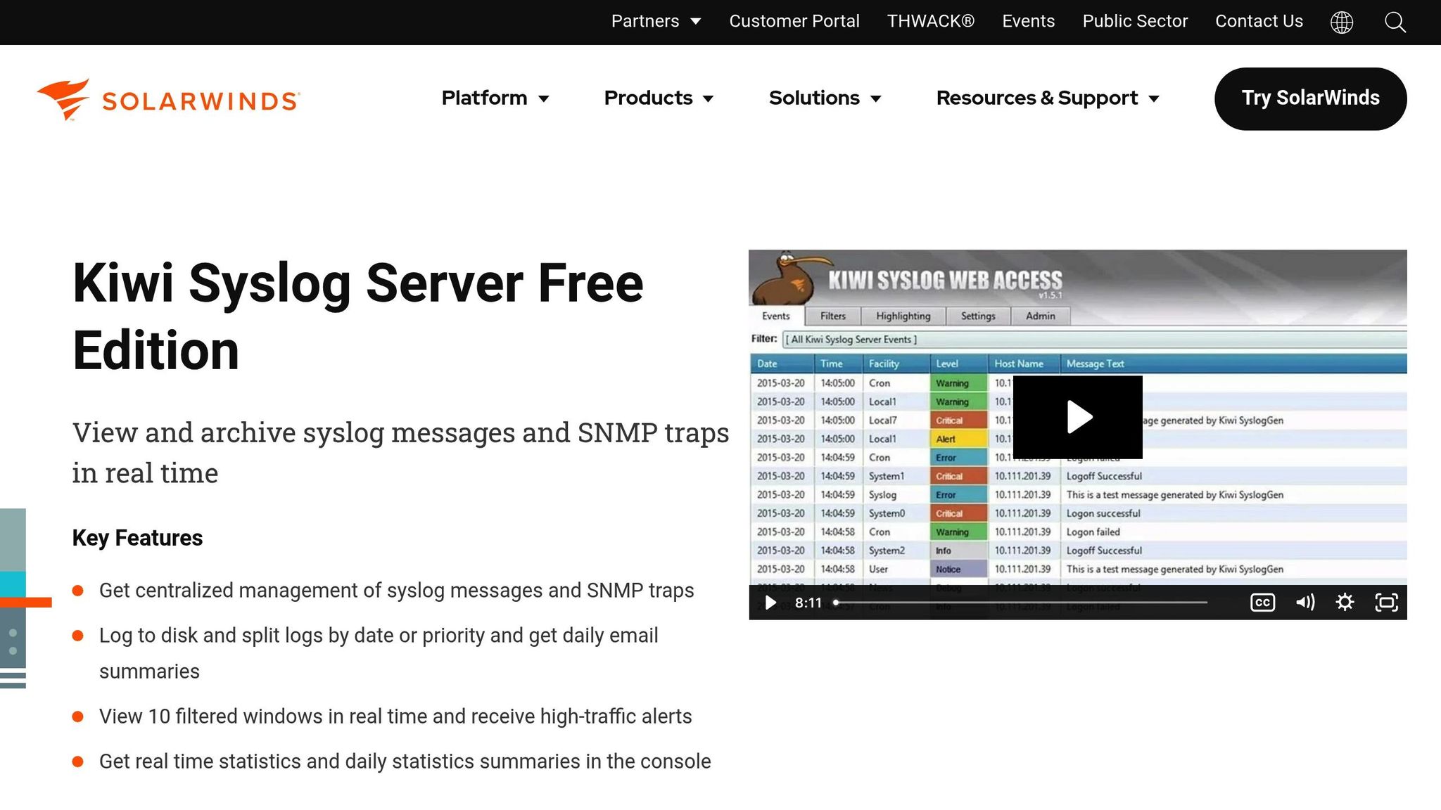 Kiwi Syslog Server