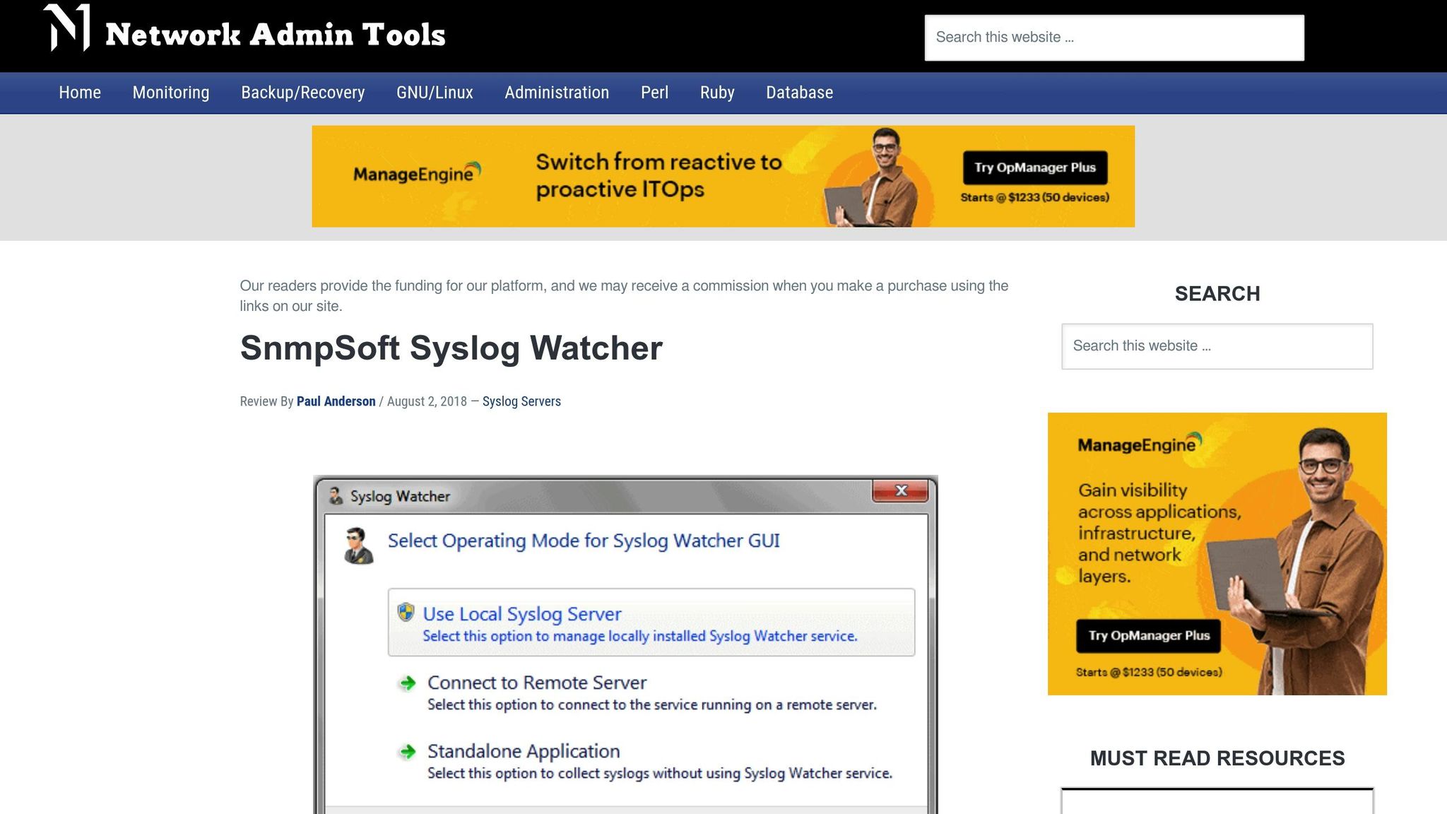 SNMPSoft Syslog Watcher