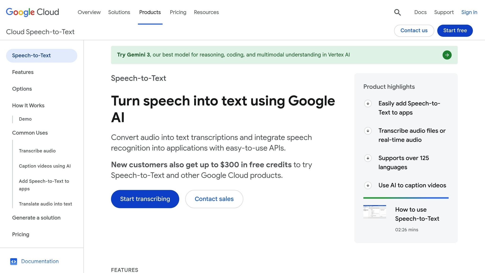 Google Cloud Speech-to-Text