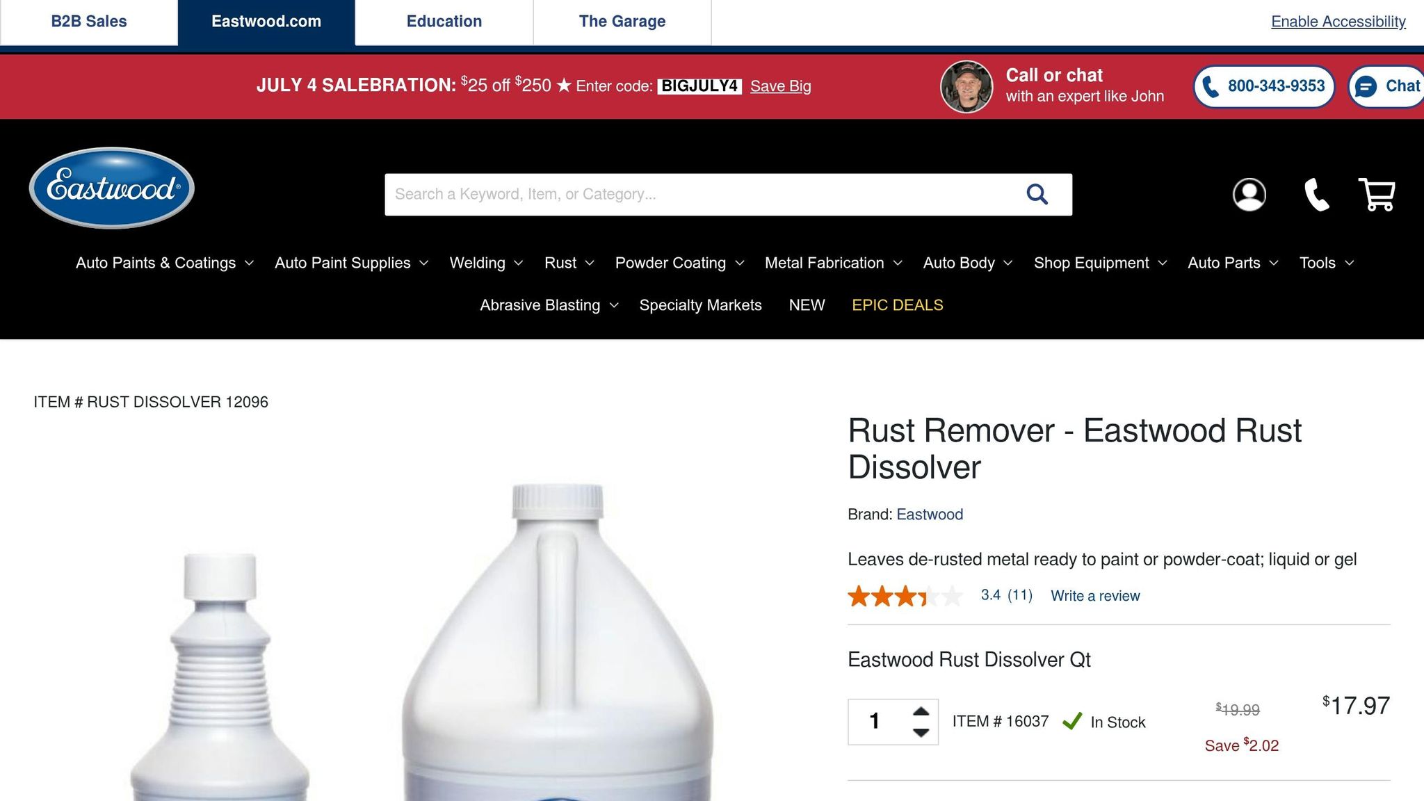 Eastwood Rust Remover