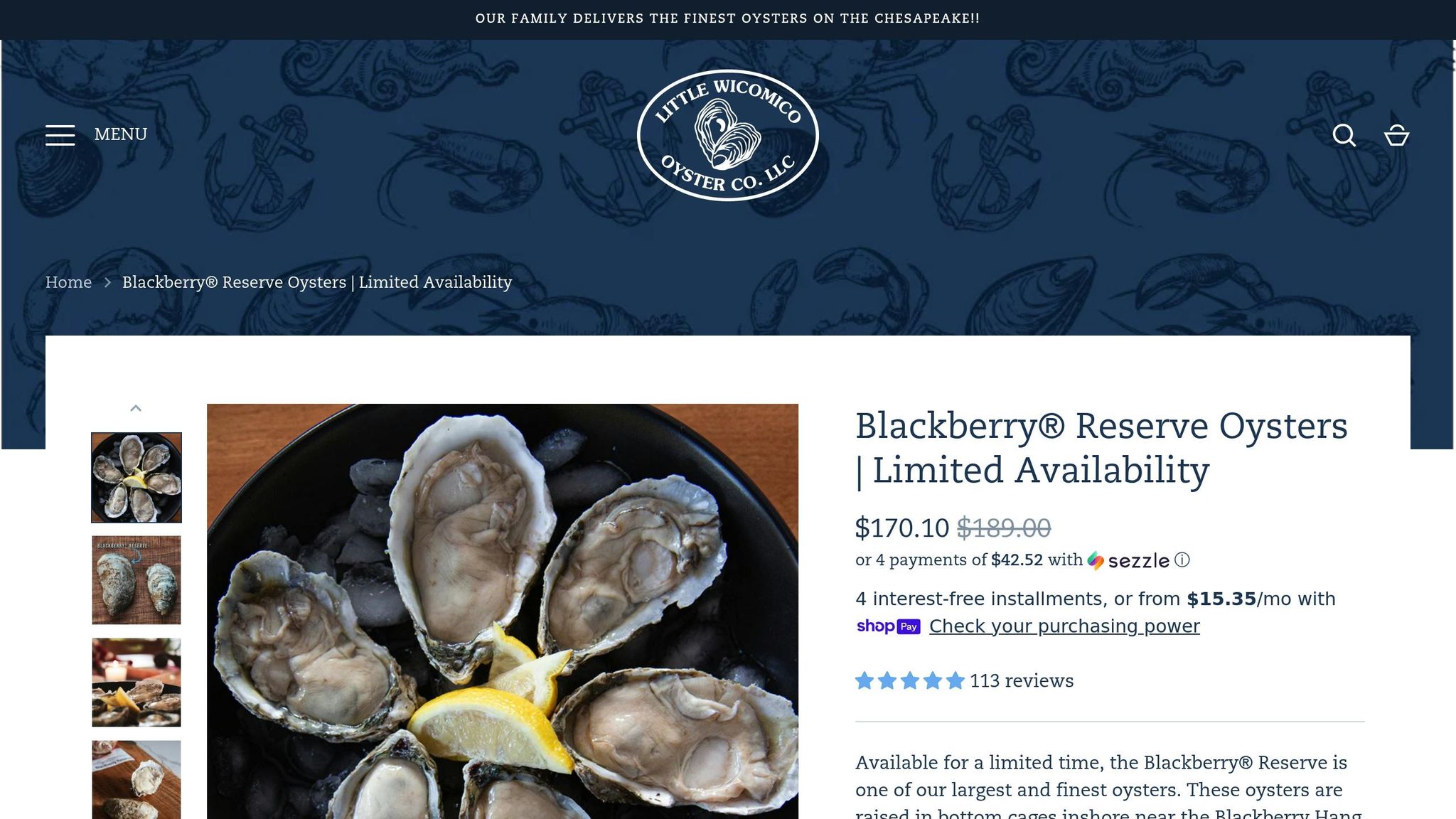 Blackberry® Reserve Oysters