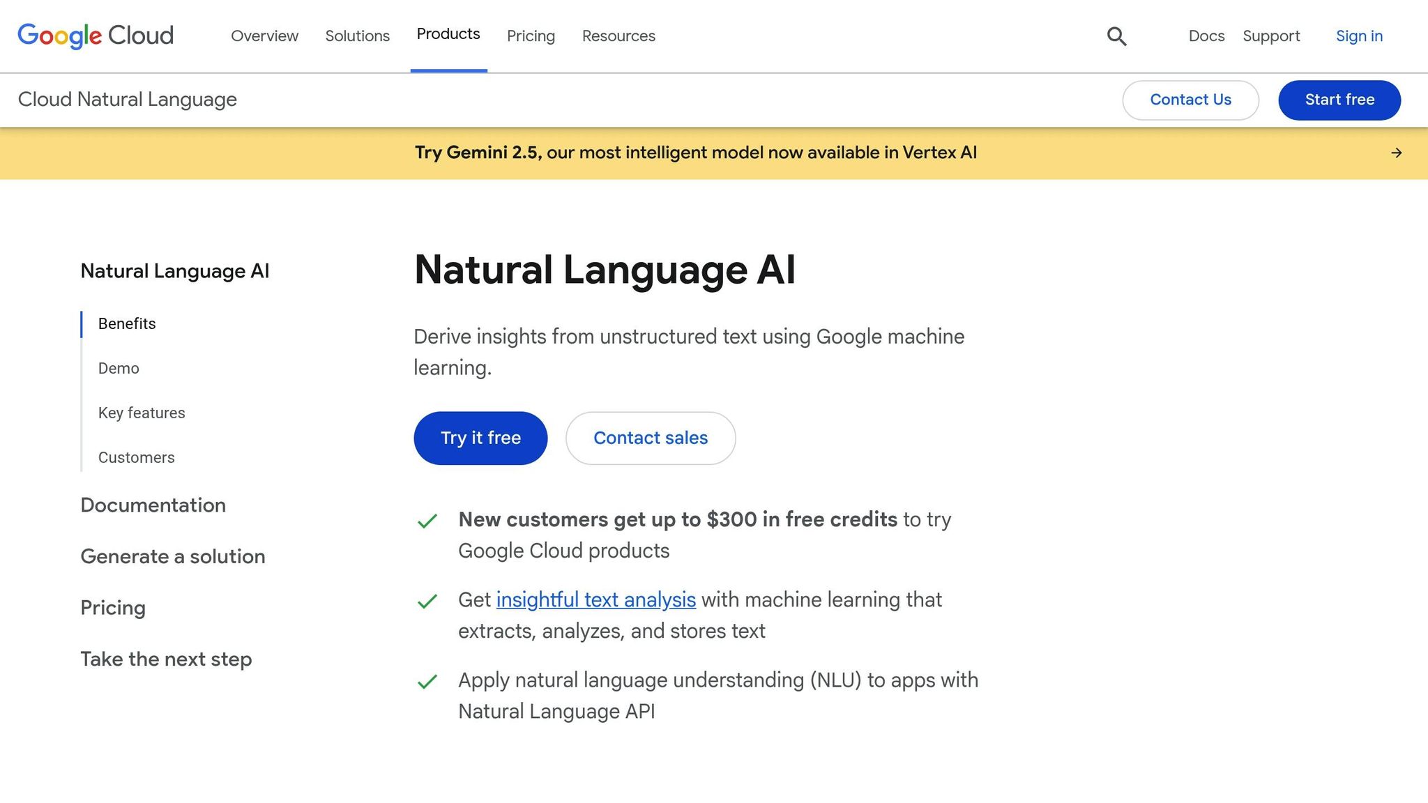 Google Cloud Natural Language API