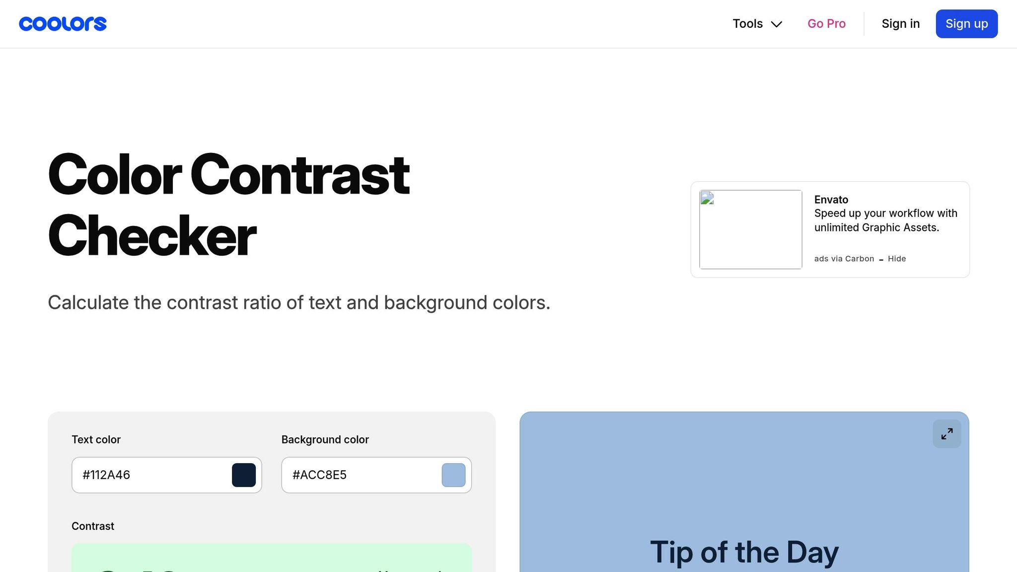 Coolors Contrast Checker