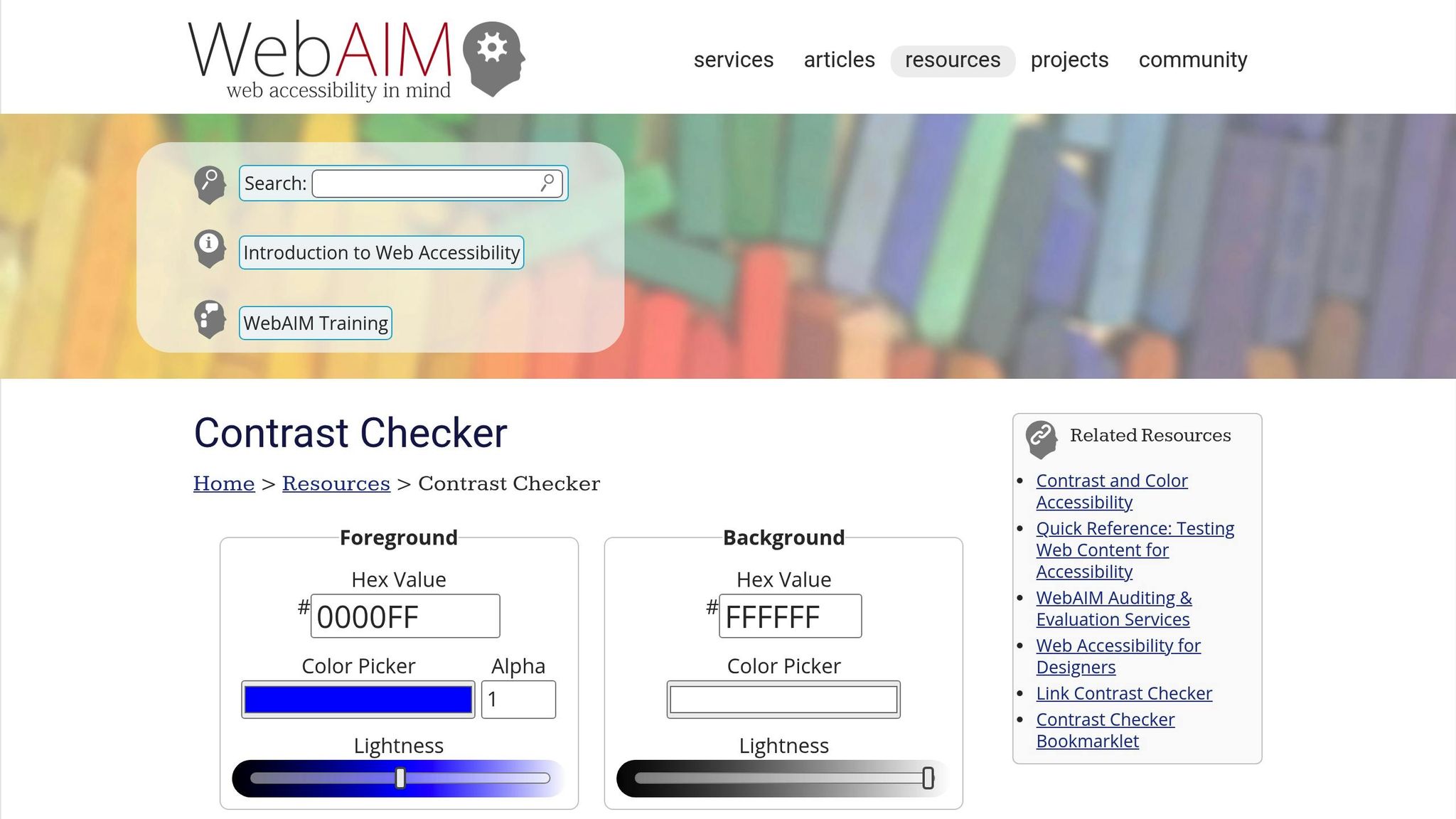 WebAIM Contrast Checker