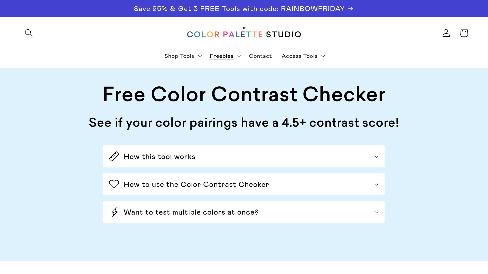 The Color Palette Studio Contrast Checker