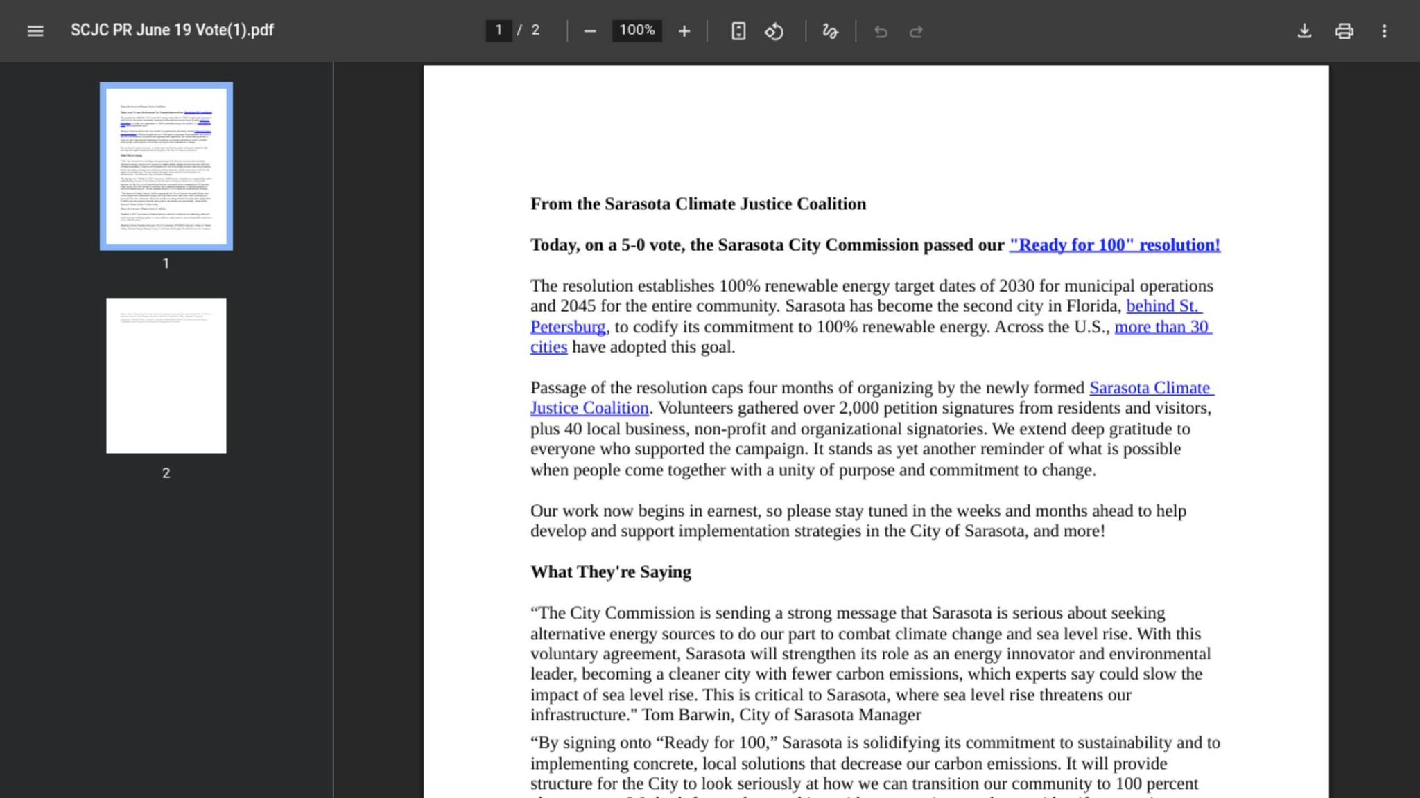Sarasota Climate Justice Coalition