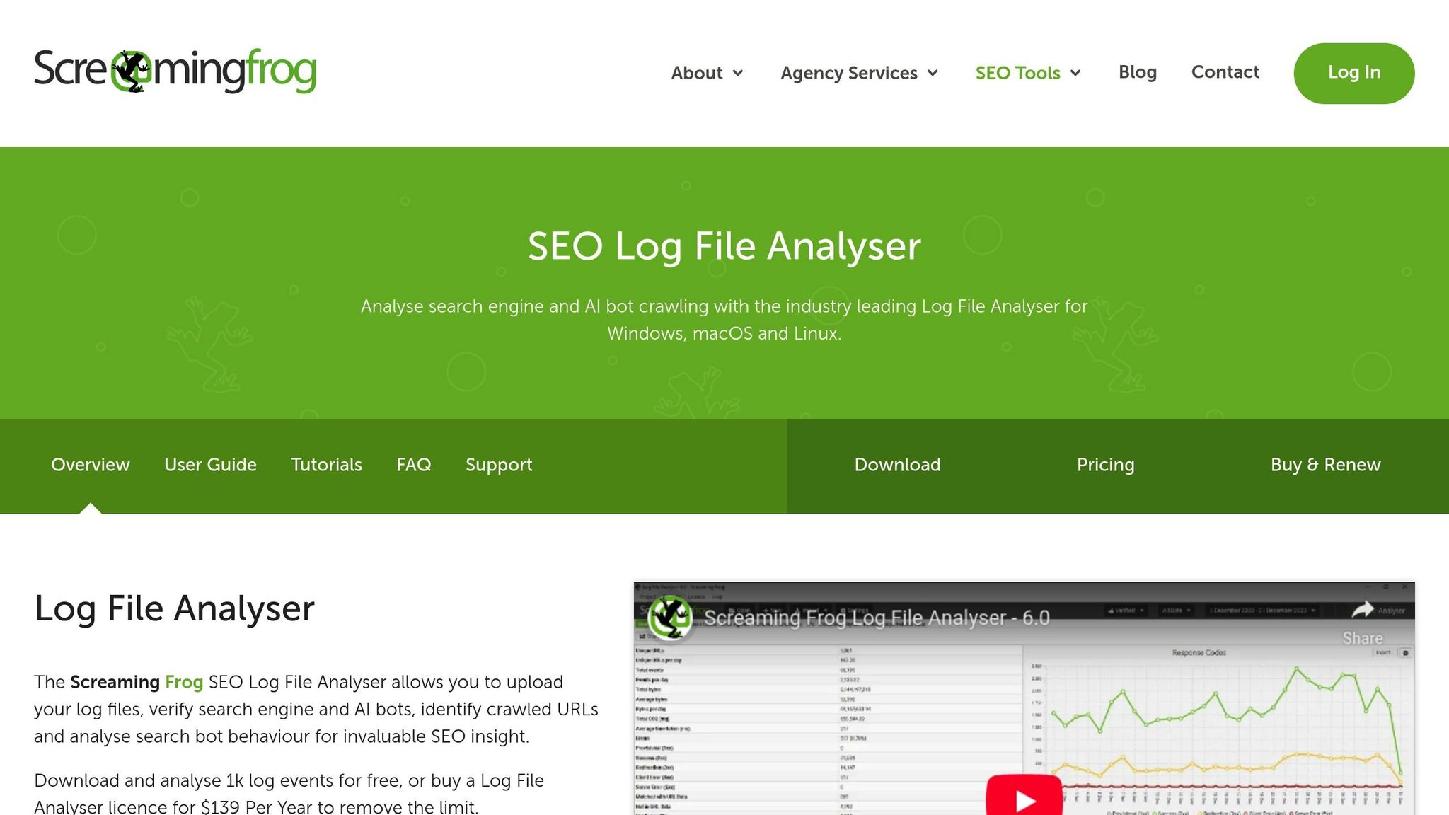 Screaming Frog Log File Analyser
