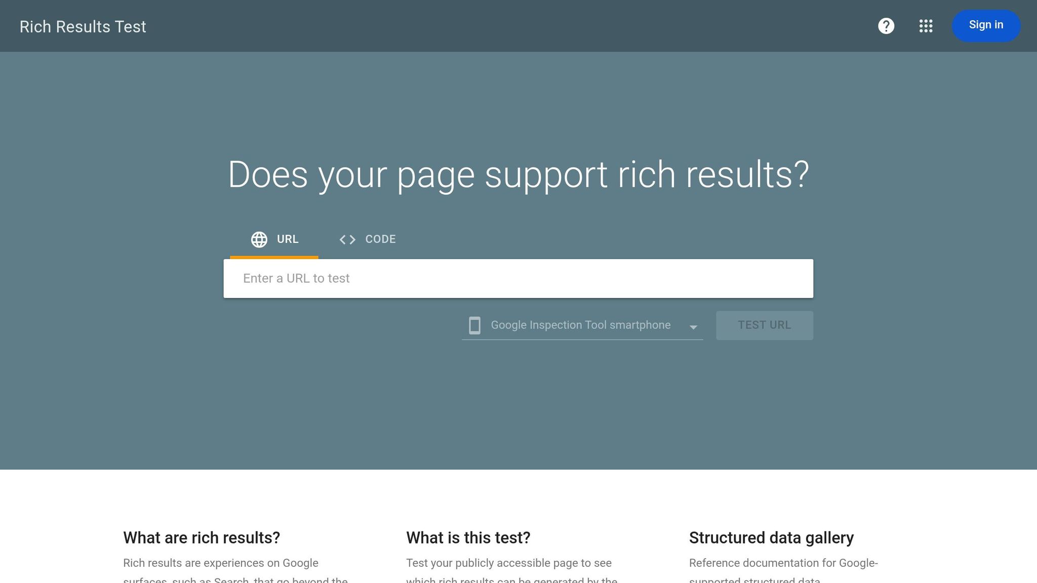 Google Rich Results Test