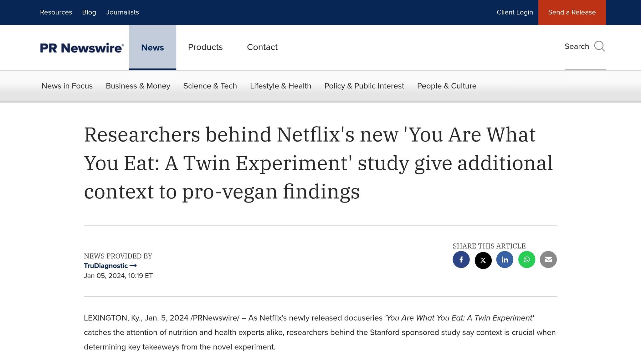 Netflix Vegan Study