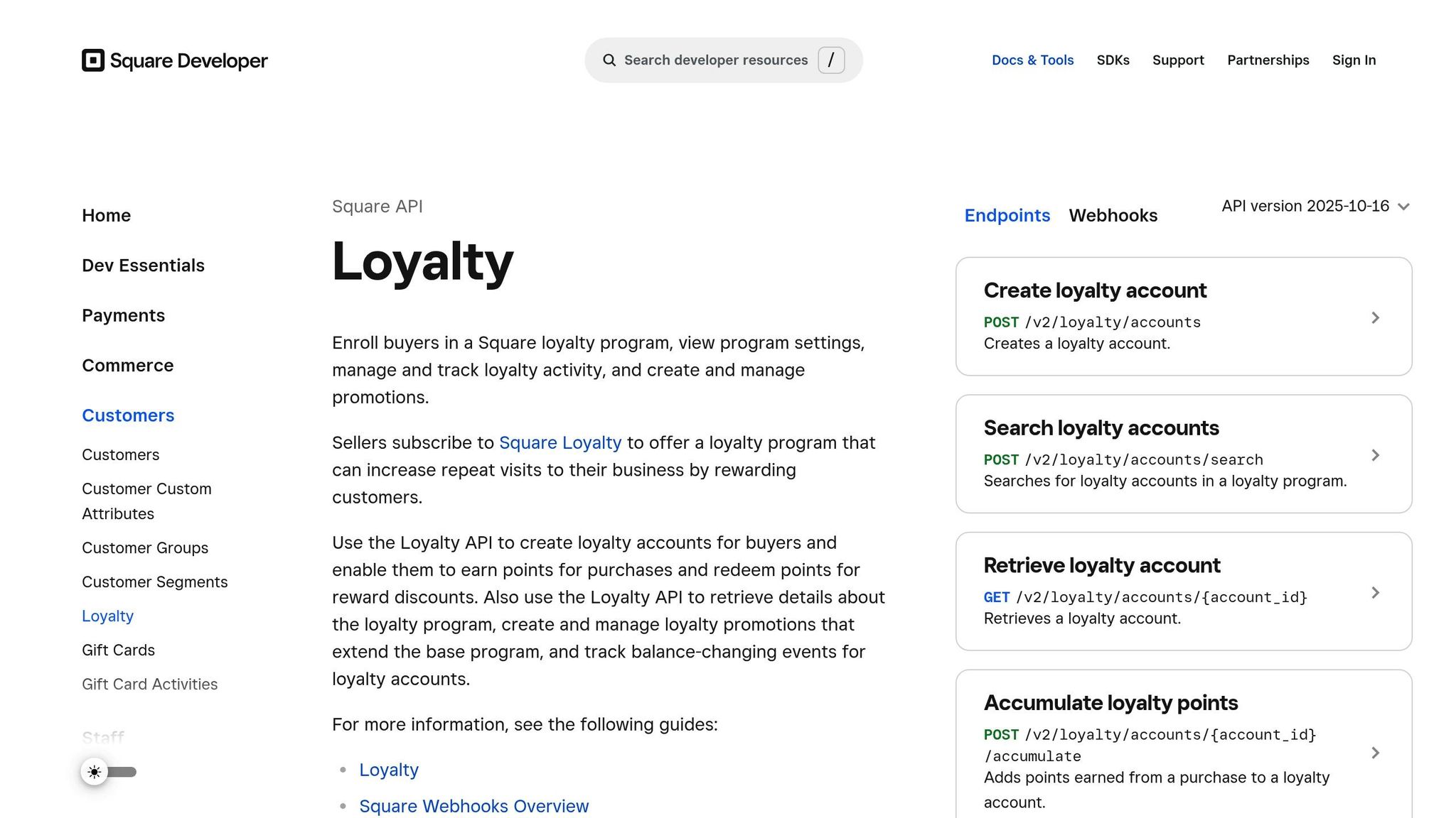 Square Loyalty API