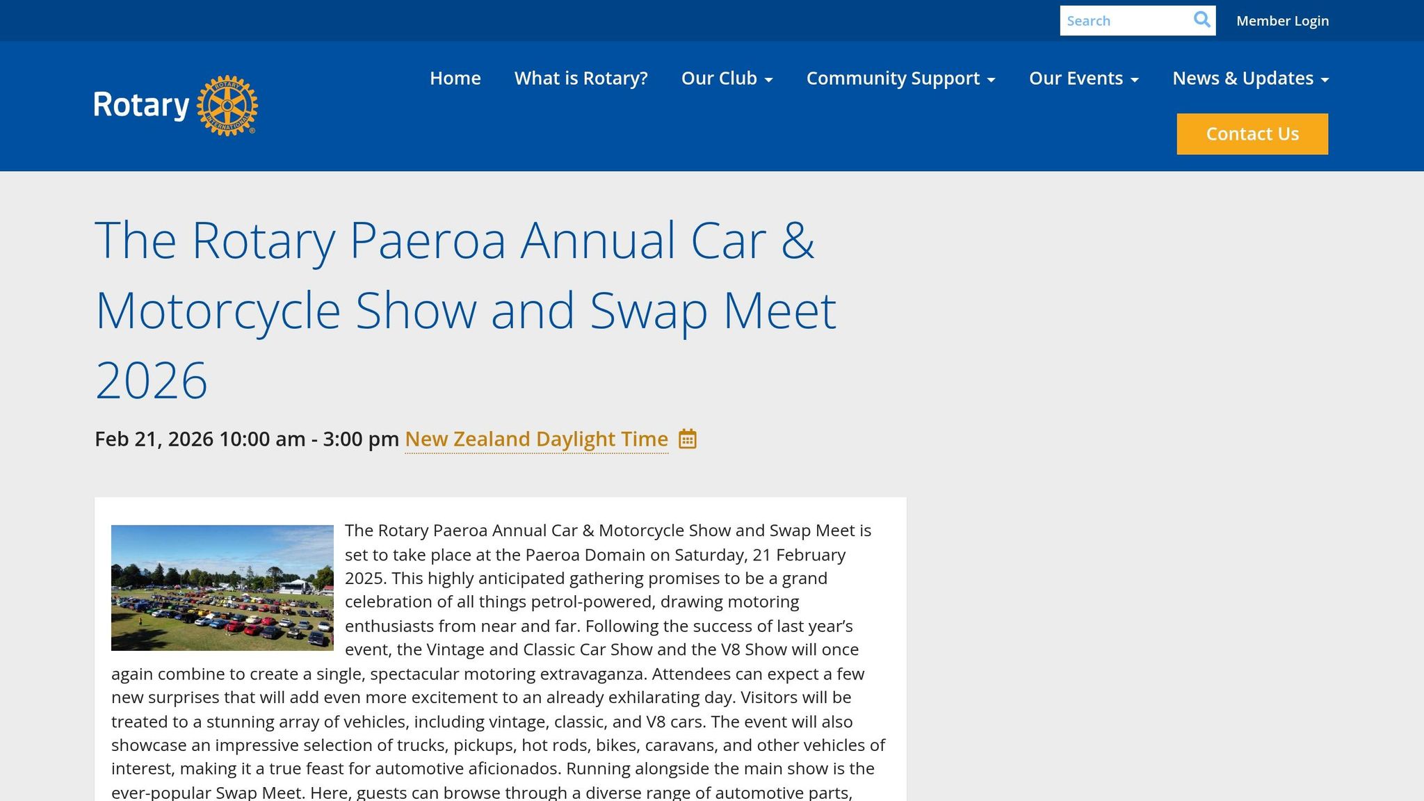 Paeroa Car and Motorcycle Show and Swap Meet
