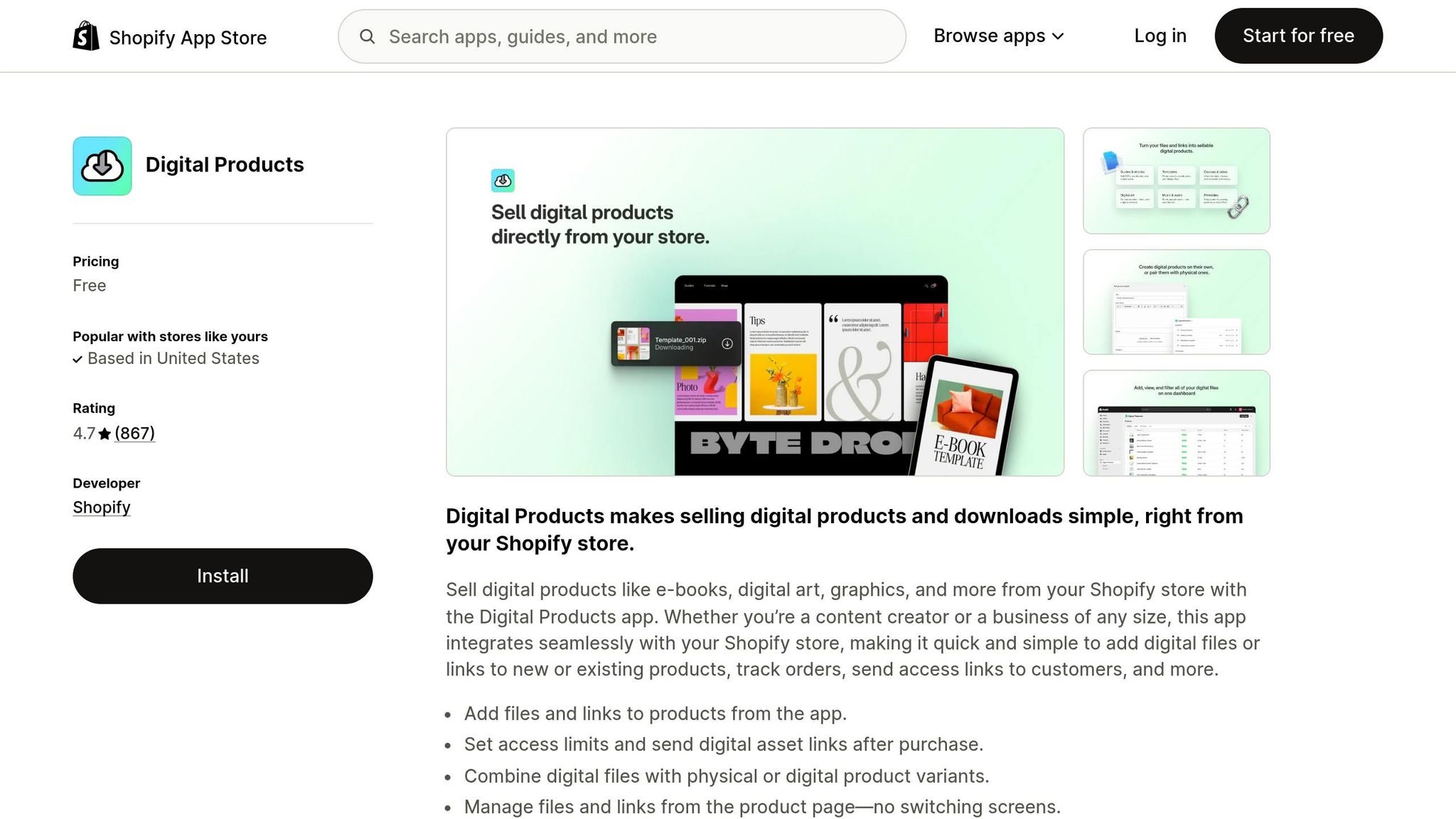 Shopify Digital Downloads