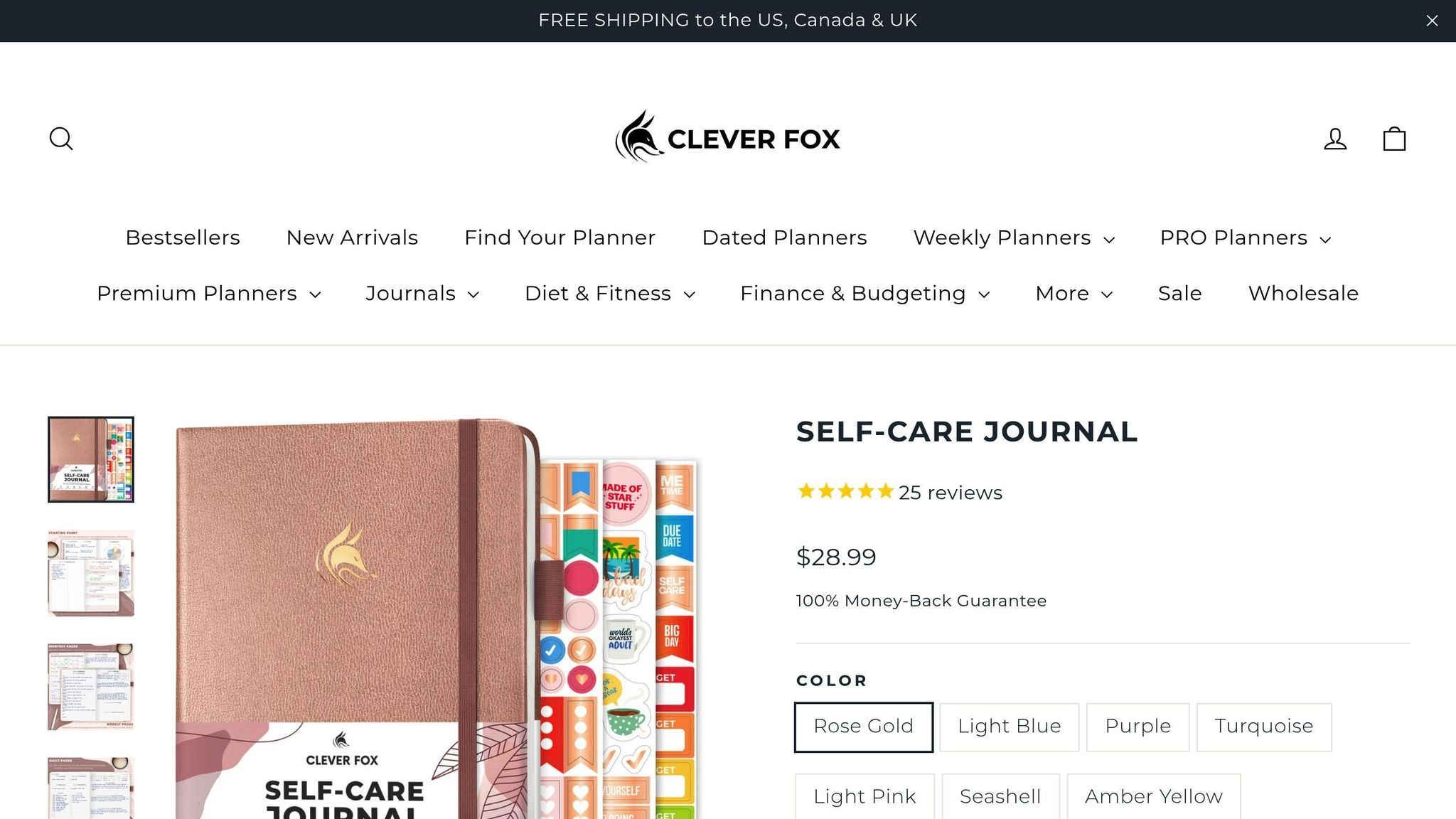 Clever Fox Self-Care Journal