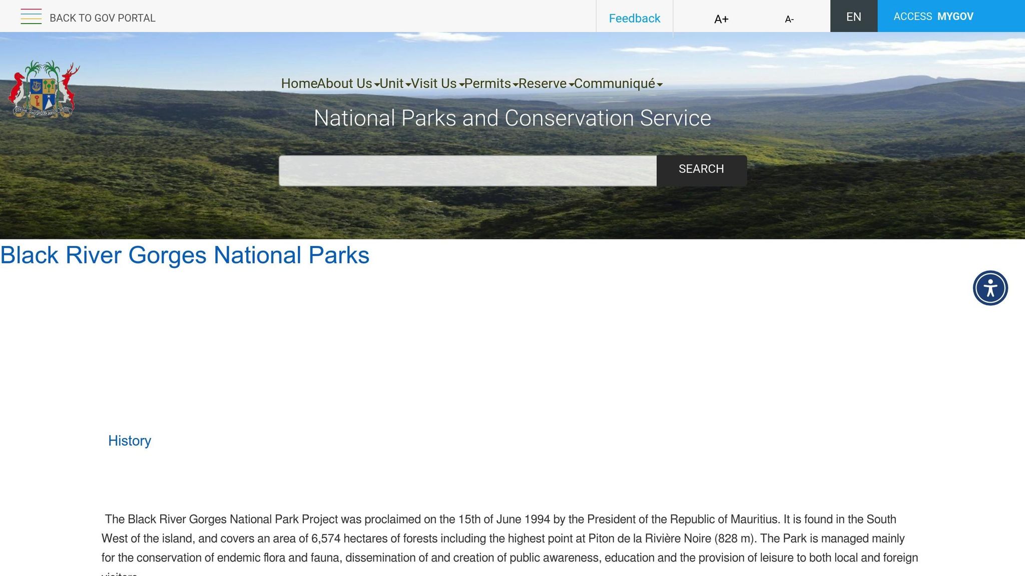 Black River Gorges National Park