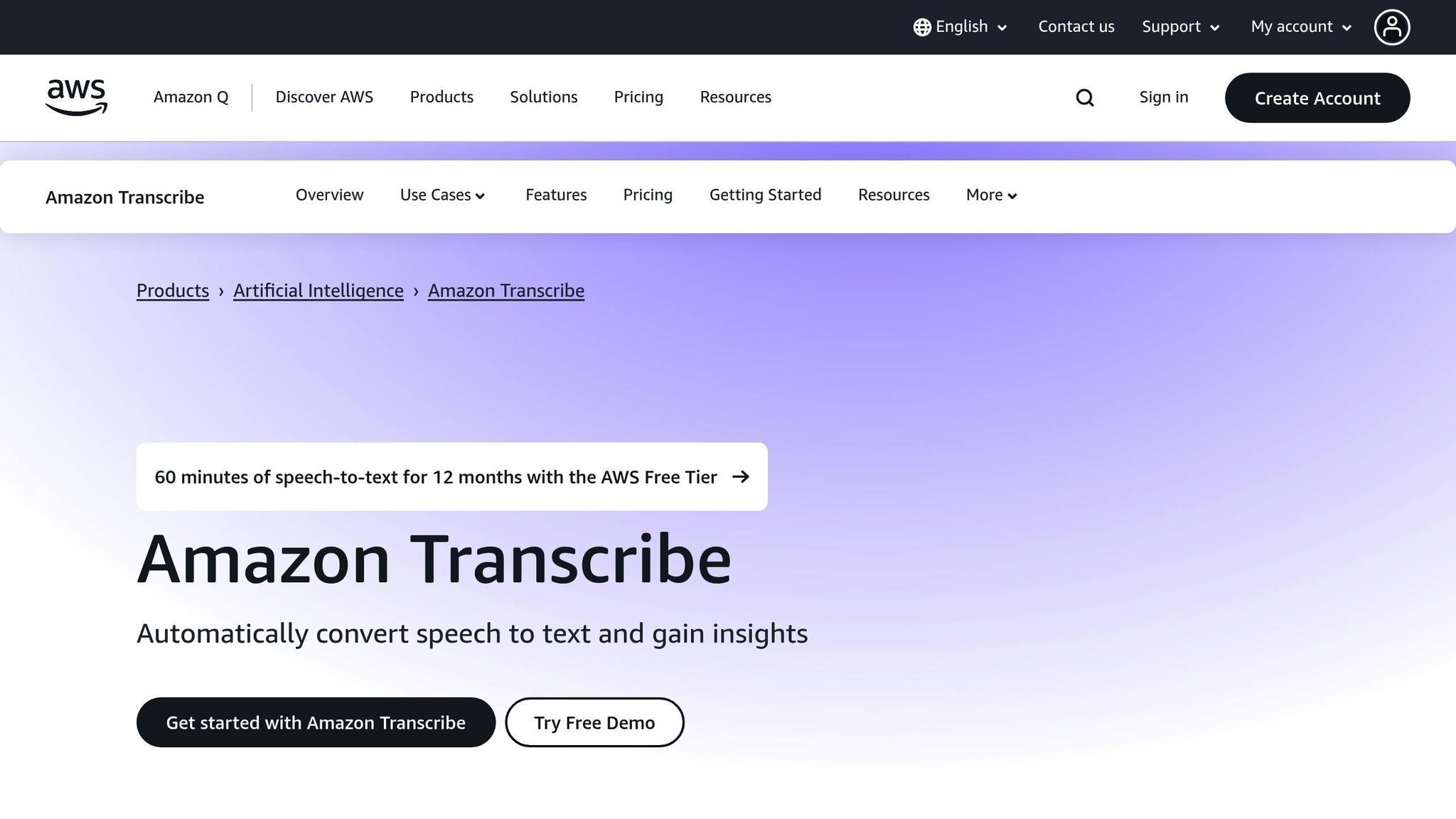 Amazon Transcribe