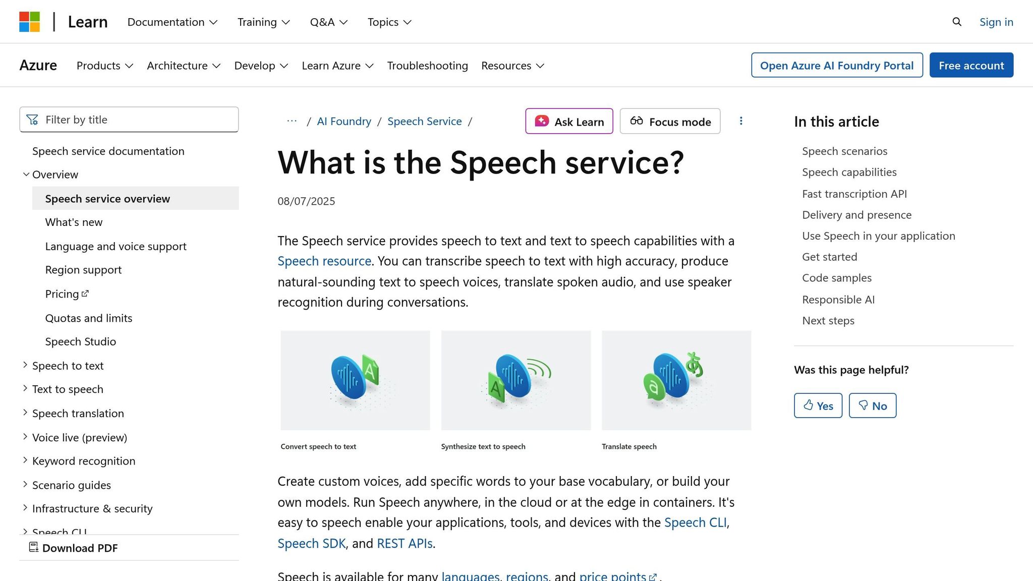 Microsoft Azure Speech Services