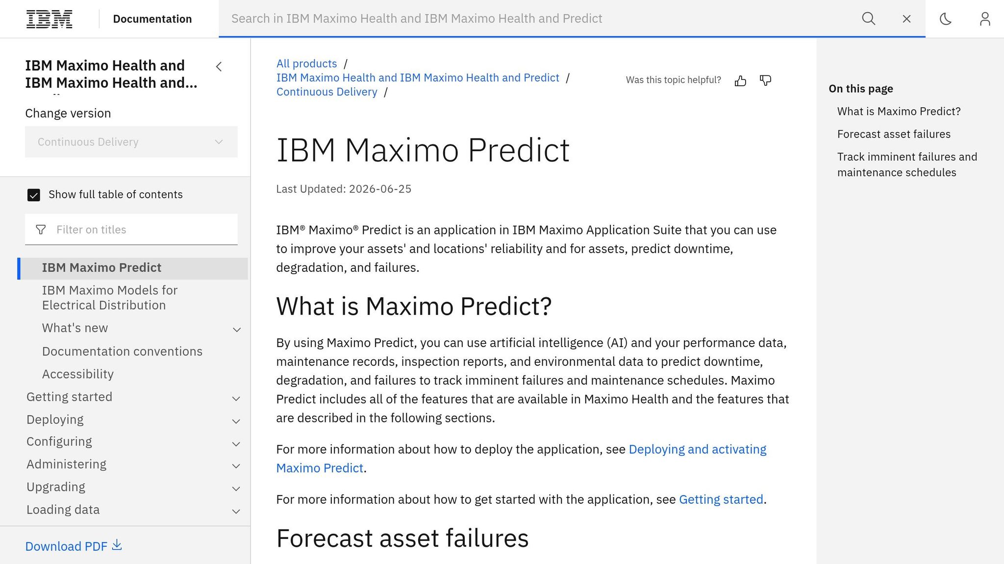 IBM Maximo Predict