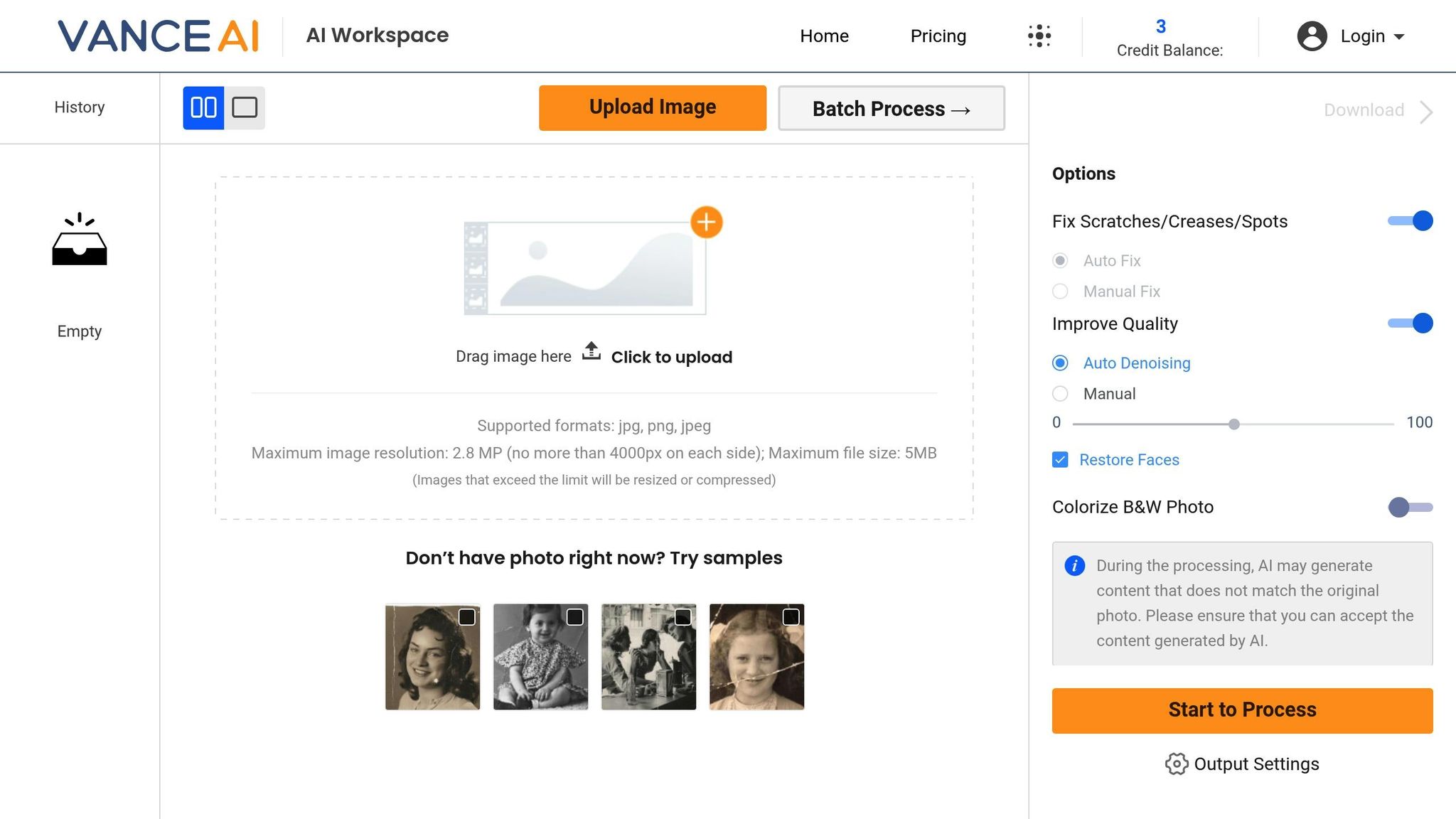 VanceAI Photo Restorer