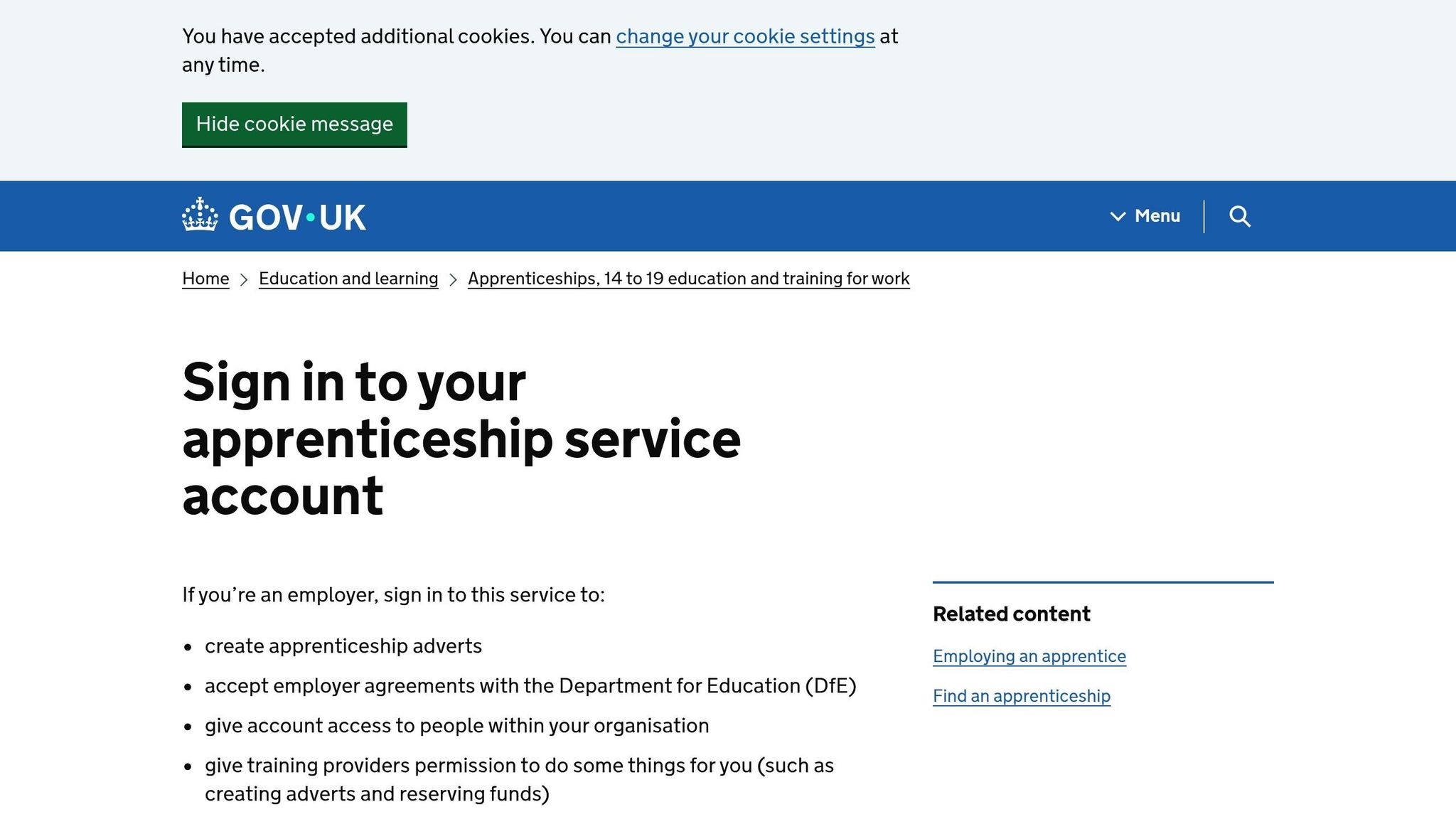 Apprenticeship Service Portal