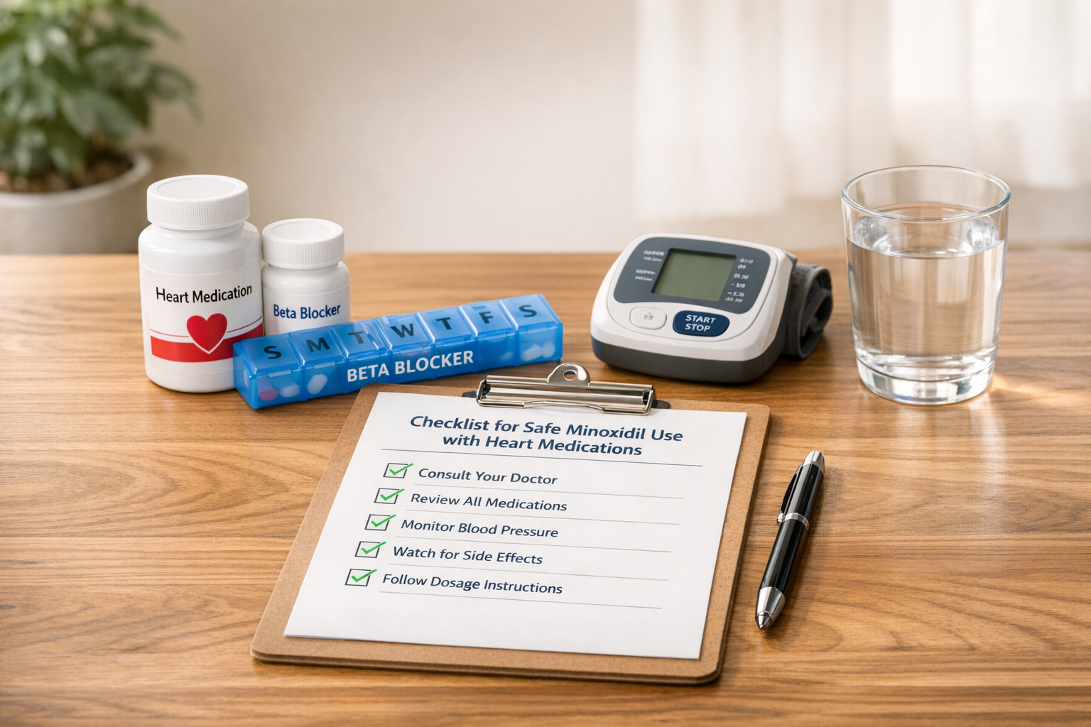 Checklist for Safe Minoxidil Use with Heart Medications