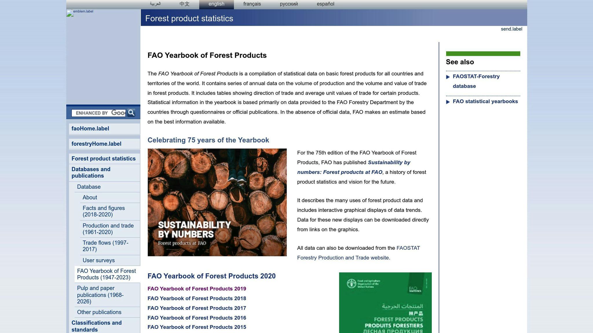 FAO Yearbook of Forest Products