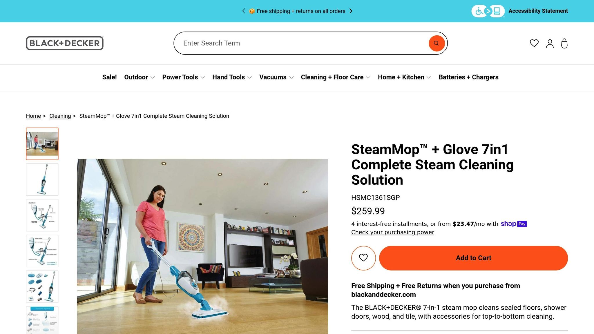 BLACK+DECKER 7-in-1 Steam Mop