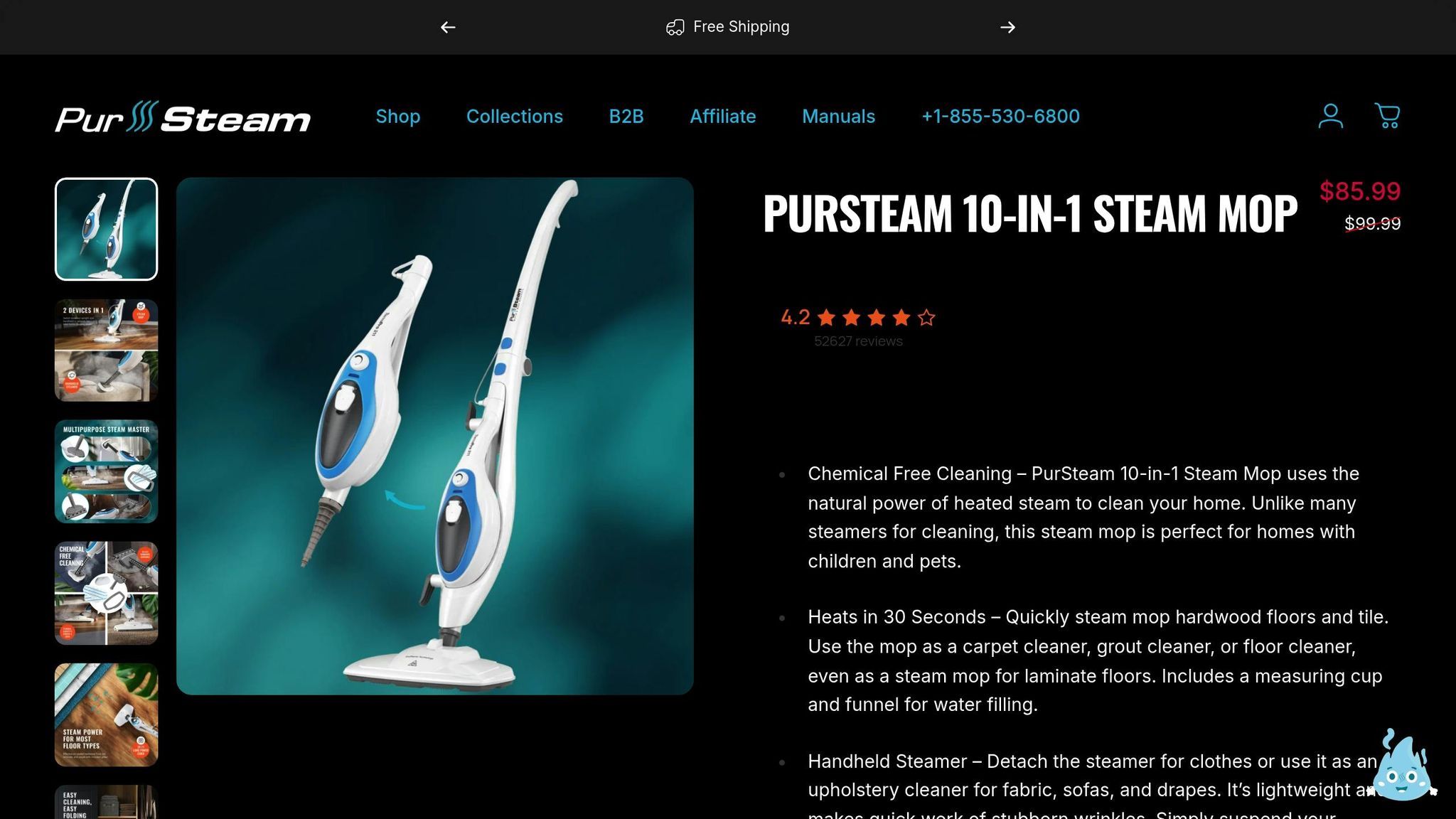 PurSteam 10-in-1 Steam Mop