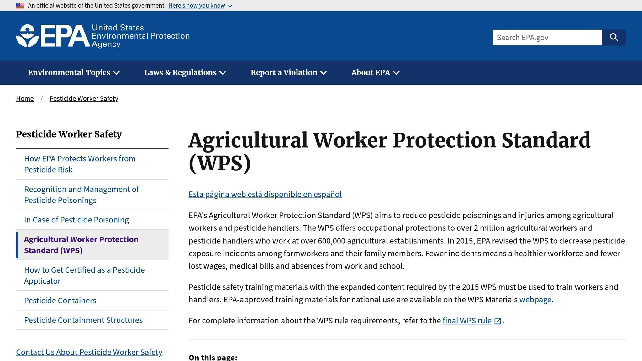 Worker Protection Standard