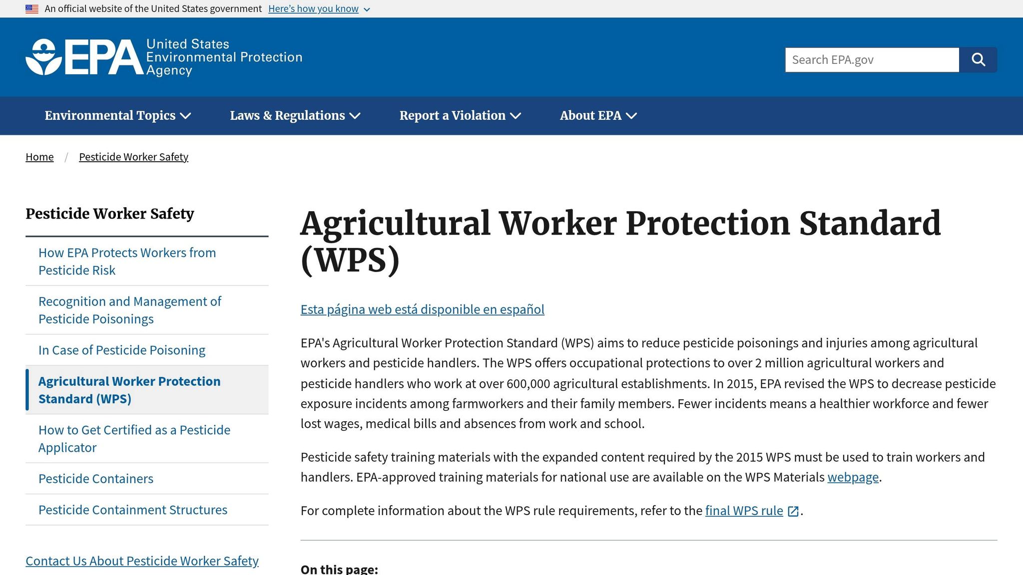 Worker Protection Standard
