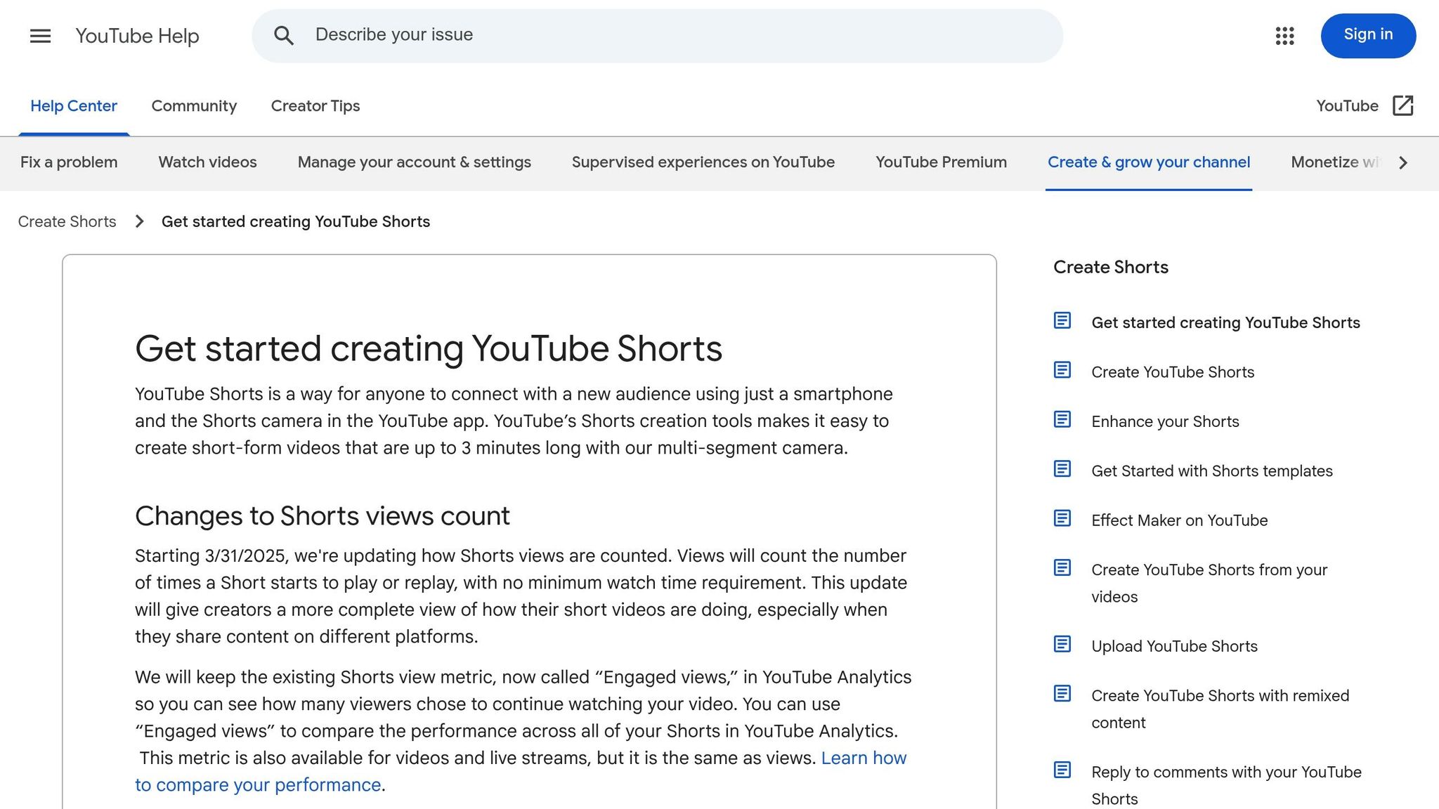 YouTube Shorts