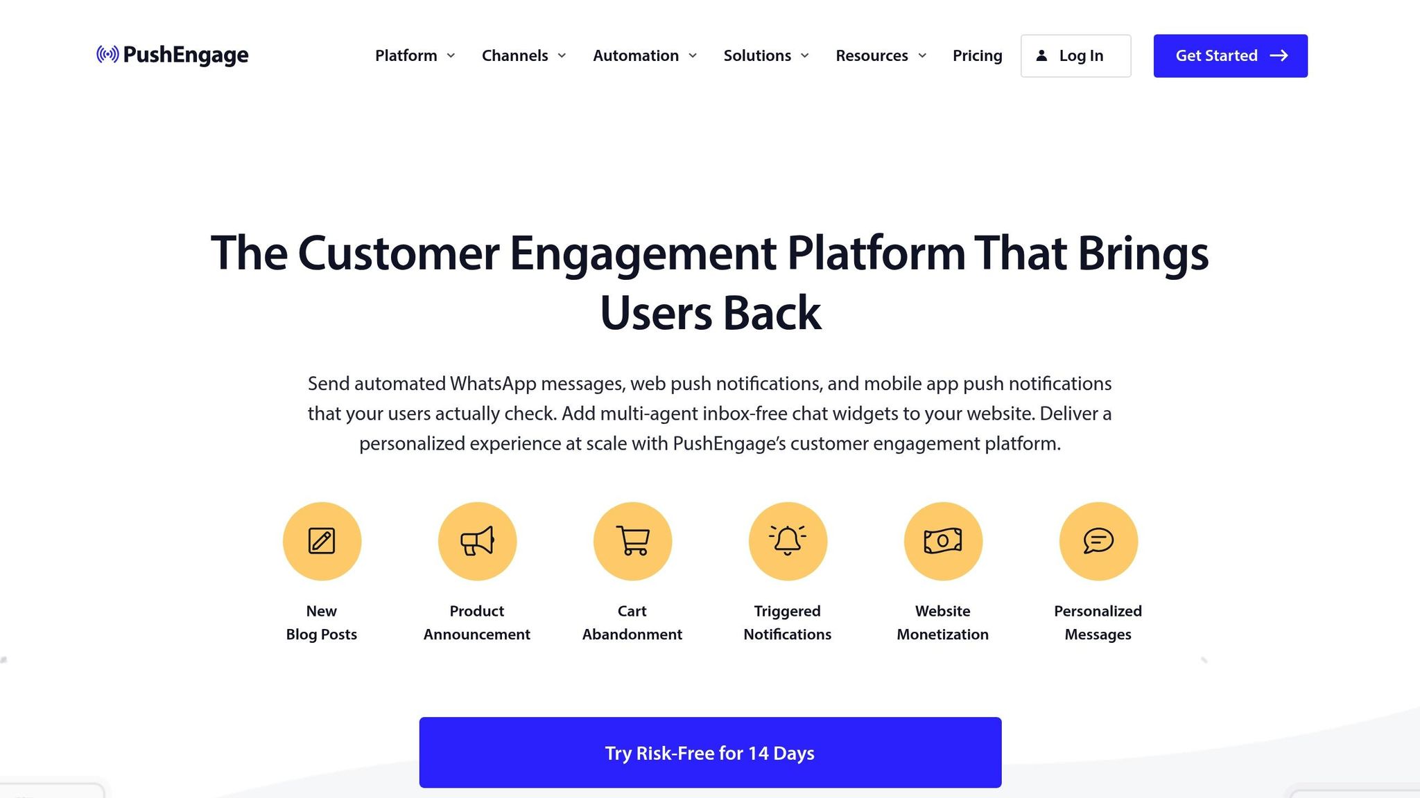 5 migliori piattaforme push notification 2025 4 Pushengage