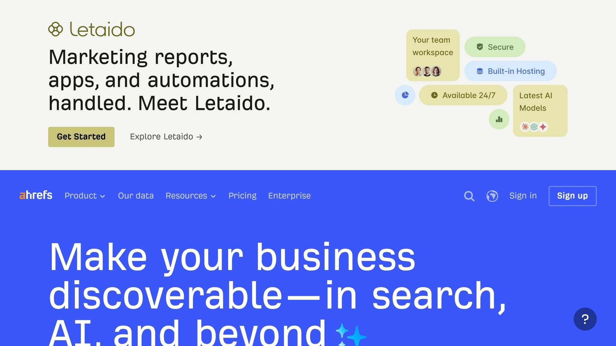 Strumenti ai per piccole imprese: analisi competitor 2 Ahrefs