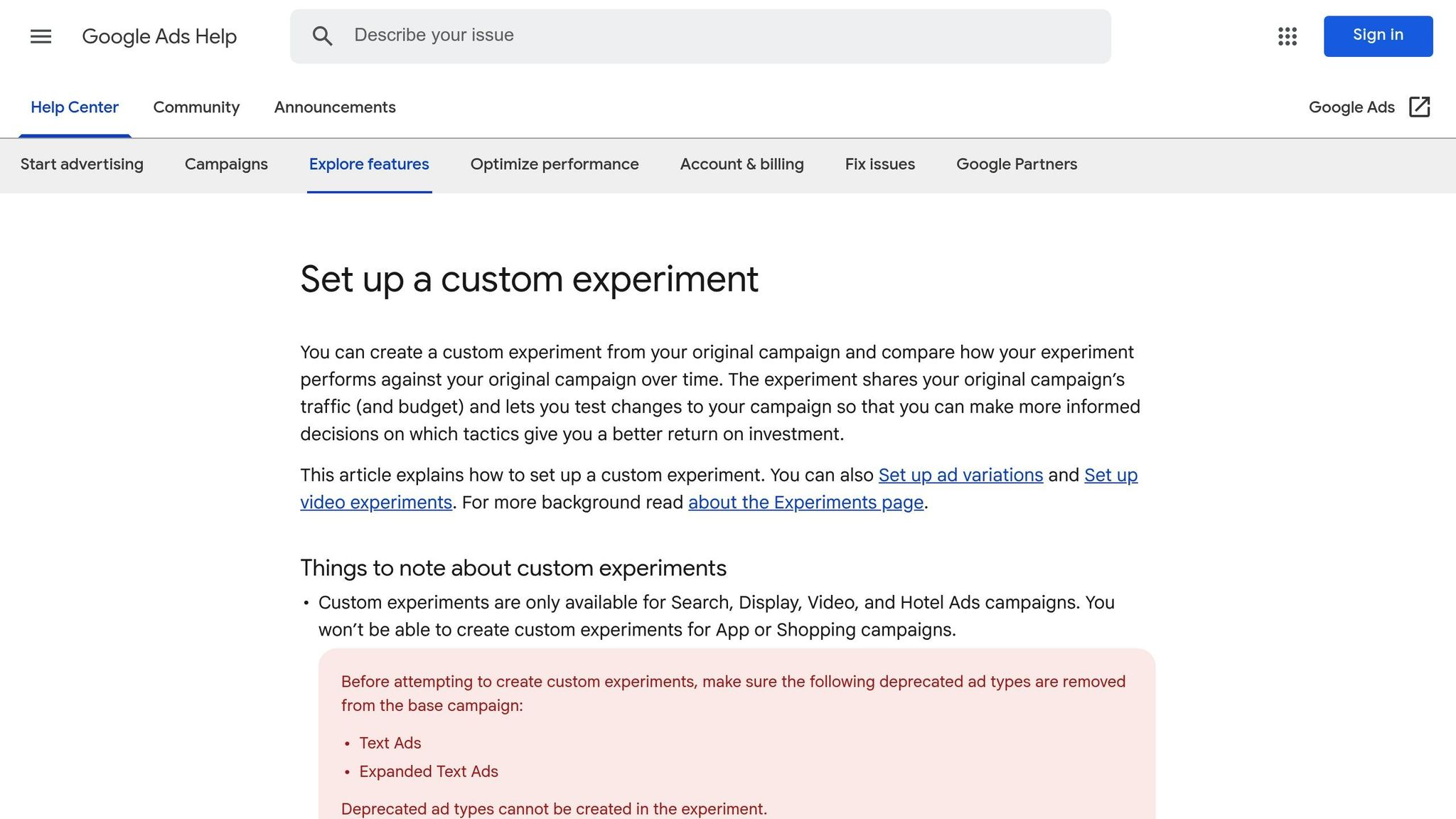 Google Experiments