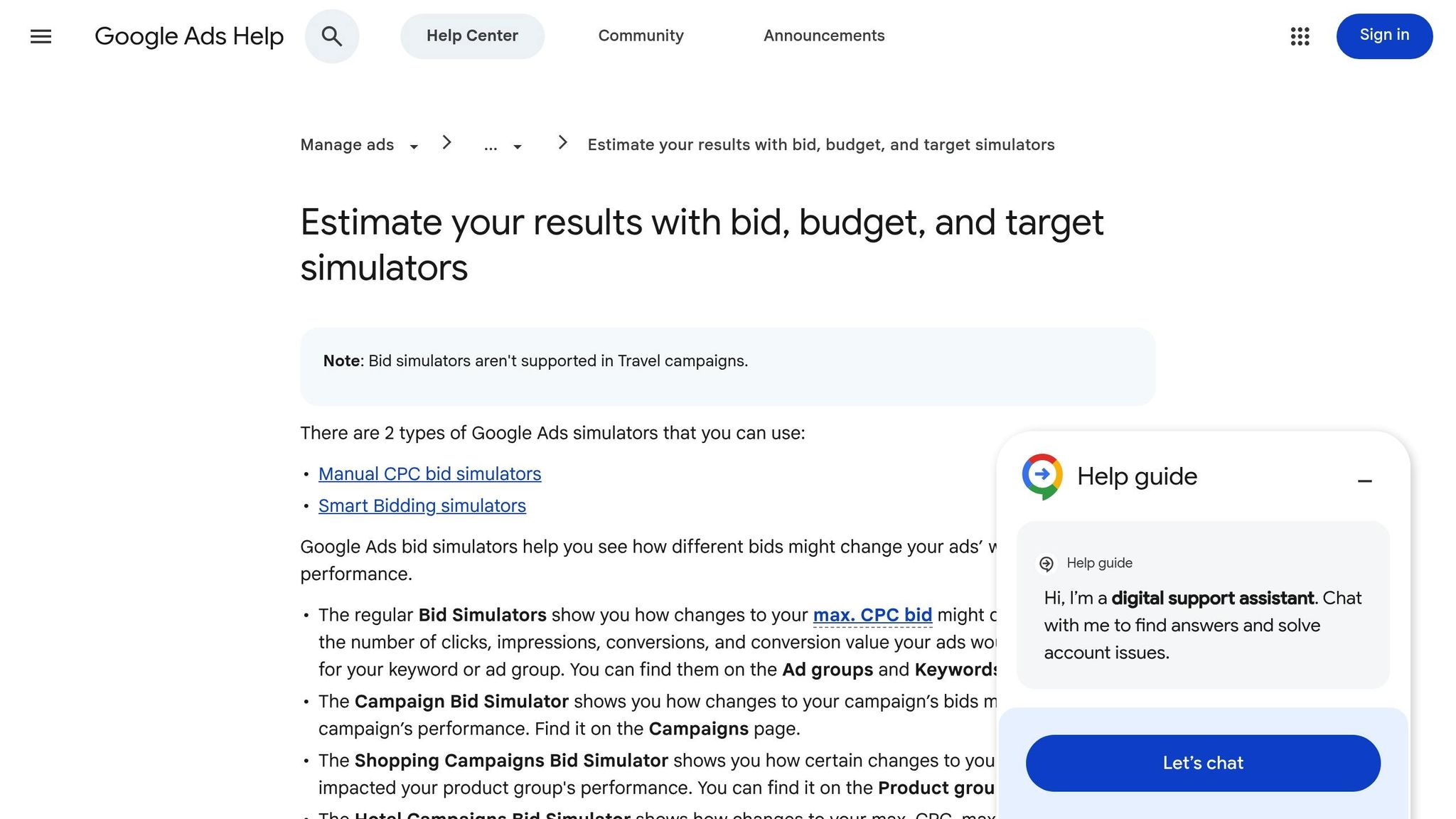 Google Ads Bid Simulator