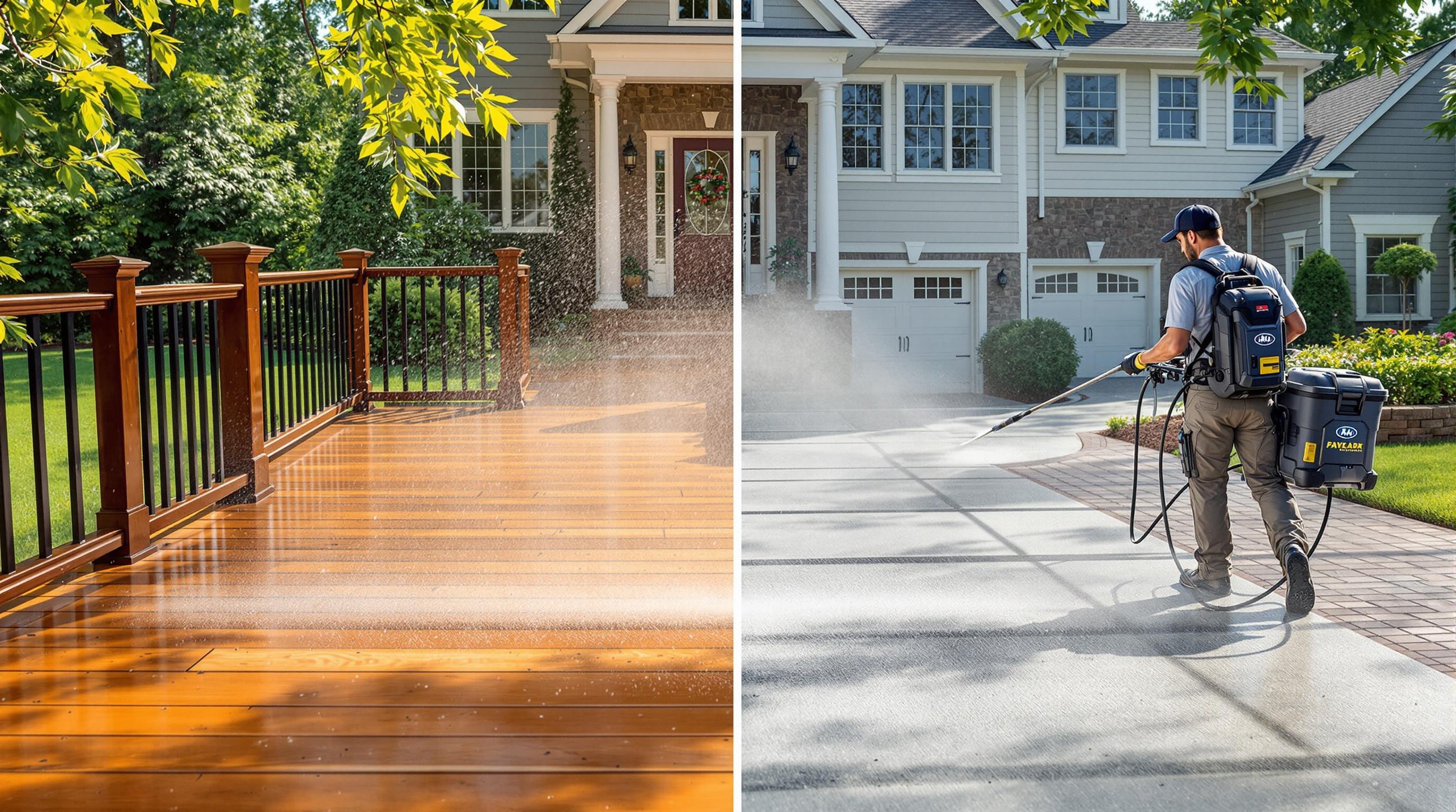 Thumbnail for: Pressure Washing Wood vs. Concrete