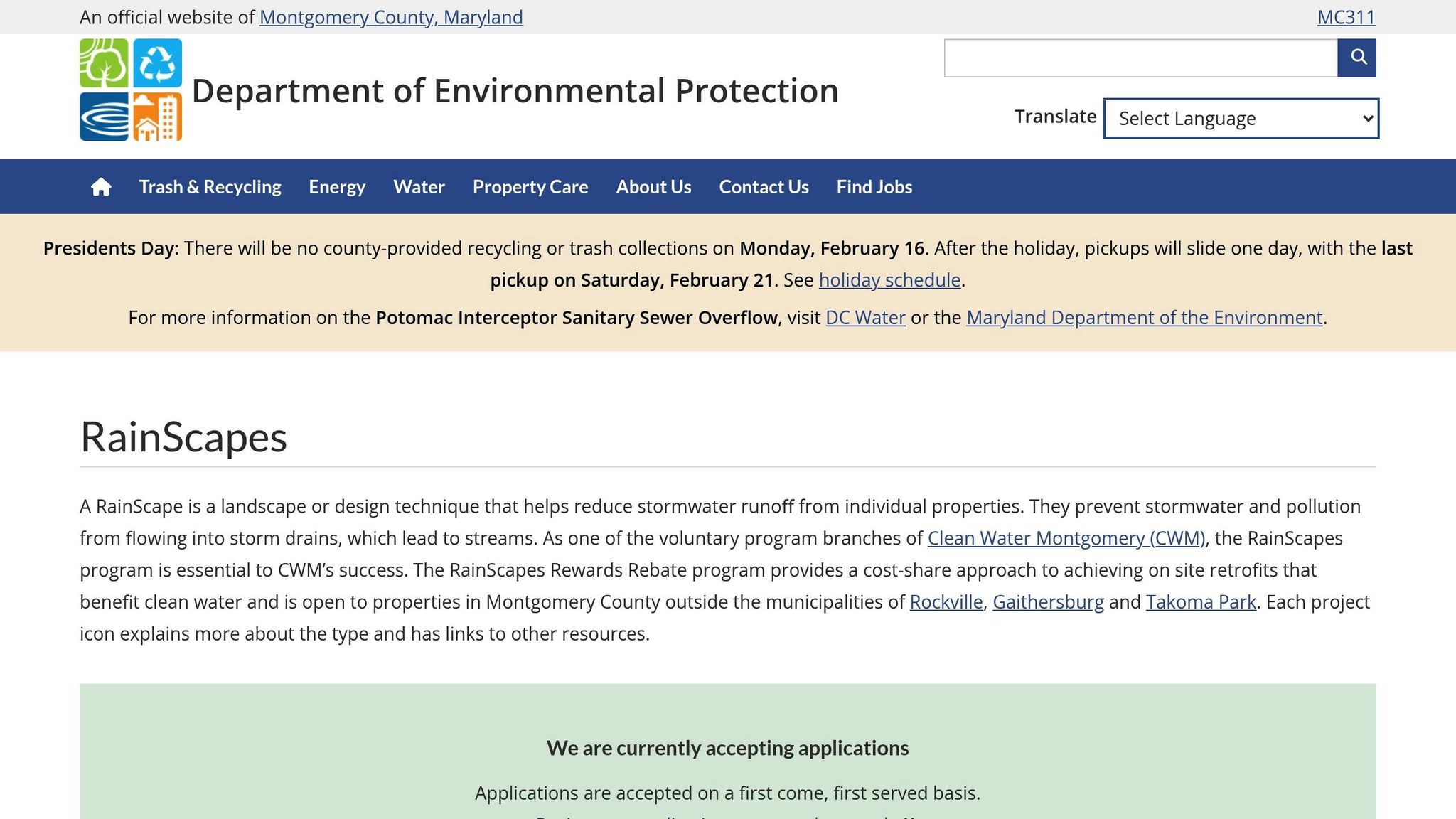 Montgomery County RainScapes Program